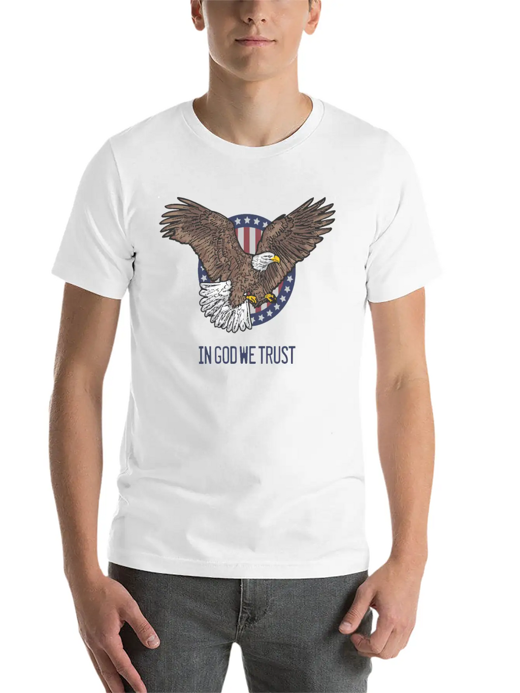 In God We Trust - Bald Eagle - Patriotic Relaxed Everyday Tee – Lightweight And Durable Cotton