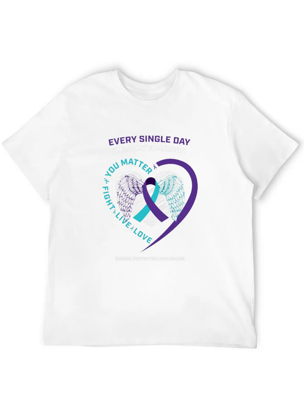 In Memory Of My Loving Grandson Suicide Prevention Timeless Short Sleeve Tee – Comfy And Minimalist Design