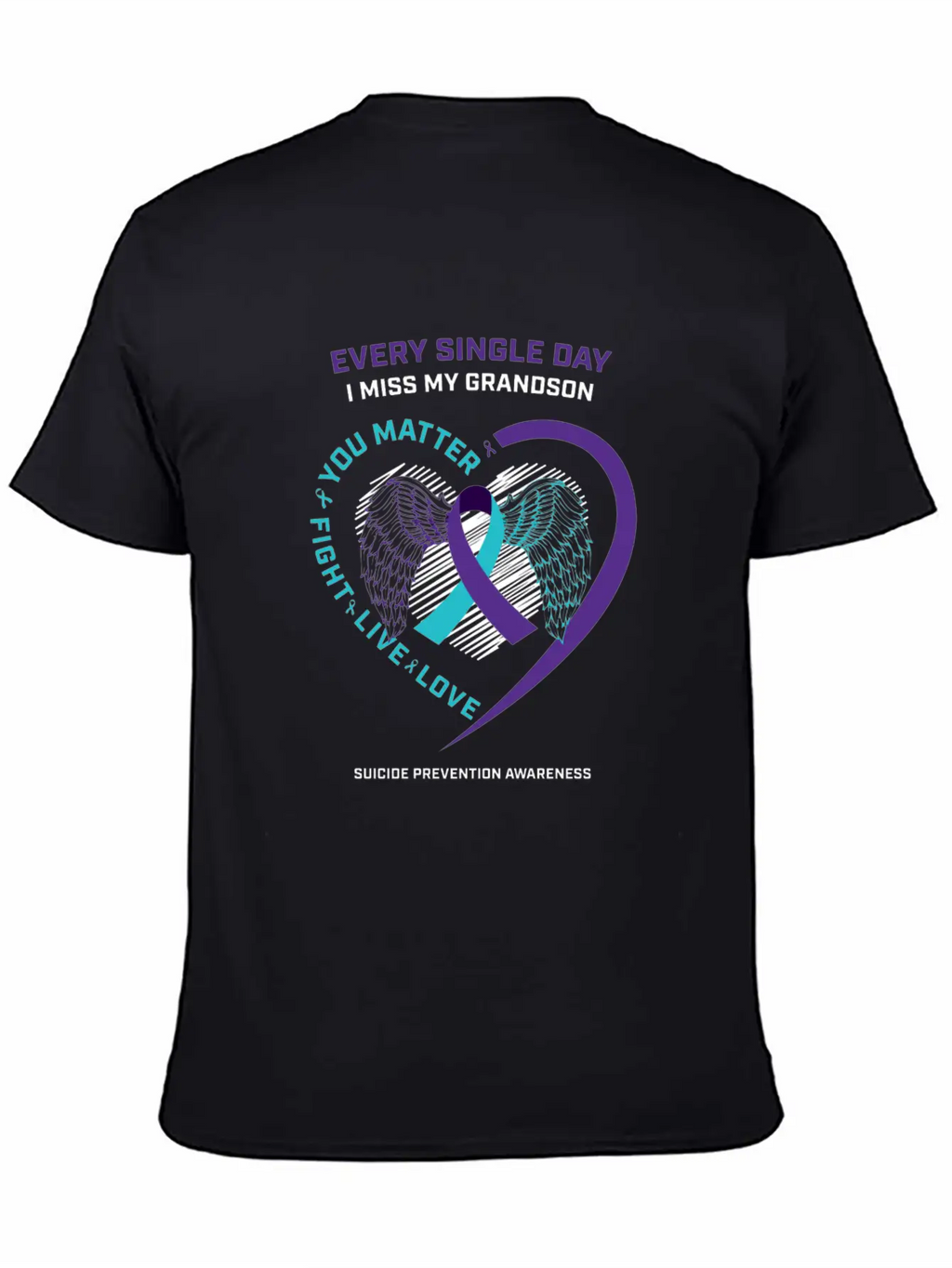 In Memory Of My Loving Grandson Suicide Prevention Timeless Short Sleeve Tee – Comfy And Minimalist Design