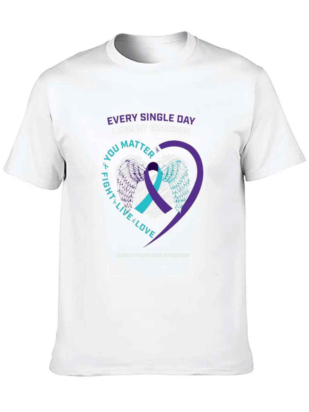 In Memory Of My Loving Grandson Suicide Prevention Timeless Short Sleeve Tee – Comfy And Minimalist Design
