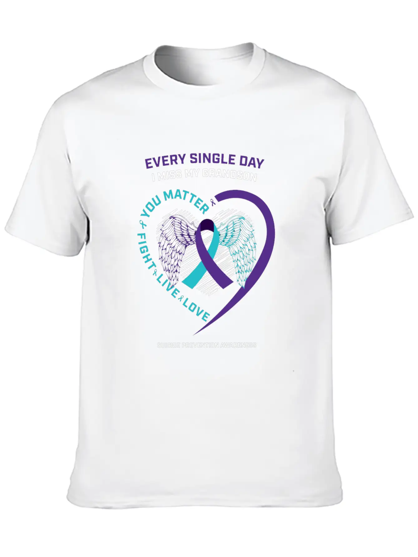 In Memory Of My Loving Grandson Suicide Prevention Timeless Short Sleeve Tee – Comfy And Minimalist Design