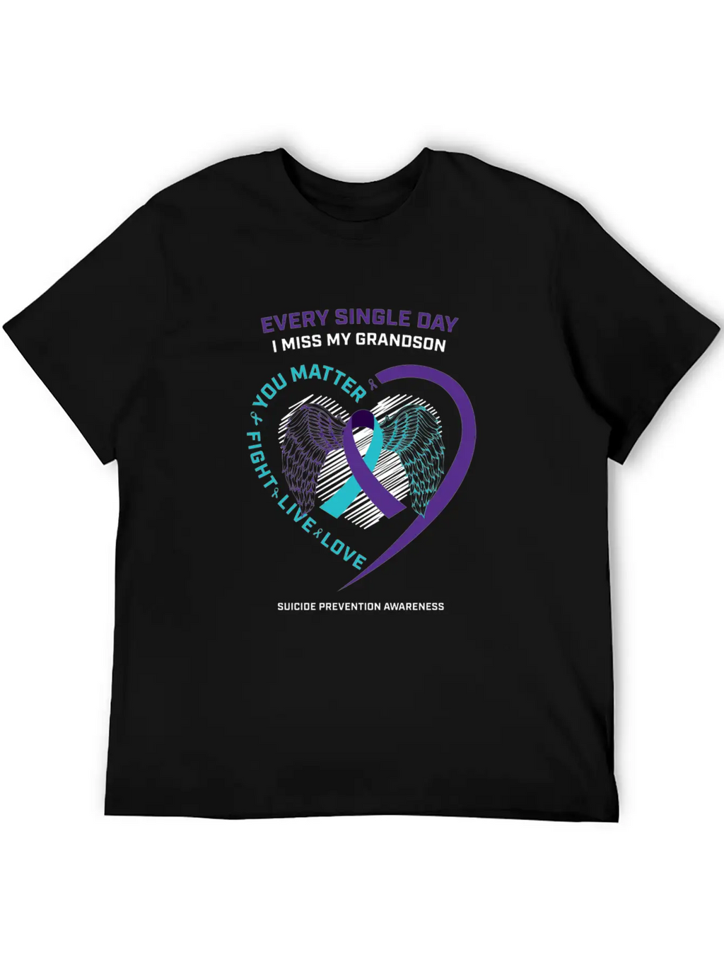 In Memory Of My Loving Grandson Suicide Prevention Timeless Short Sleeve Tee – Comfy And Minimalist Design
