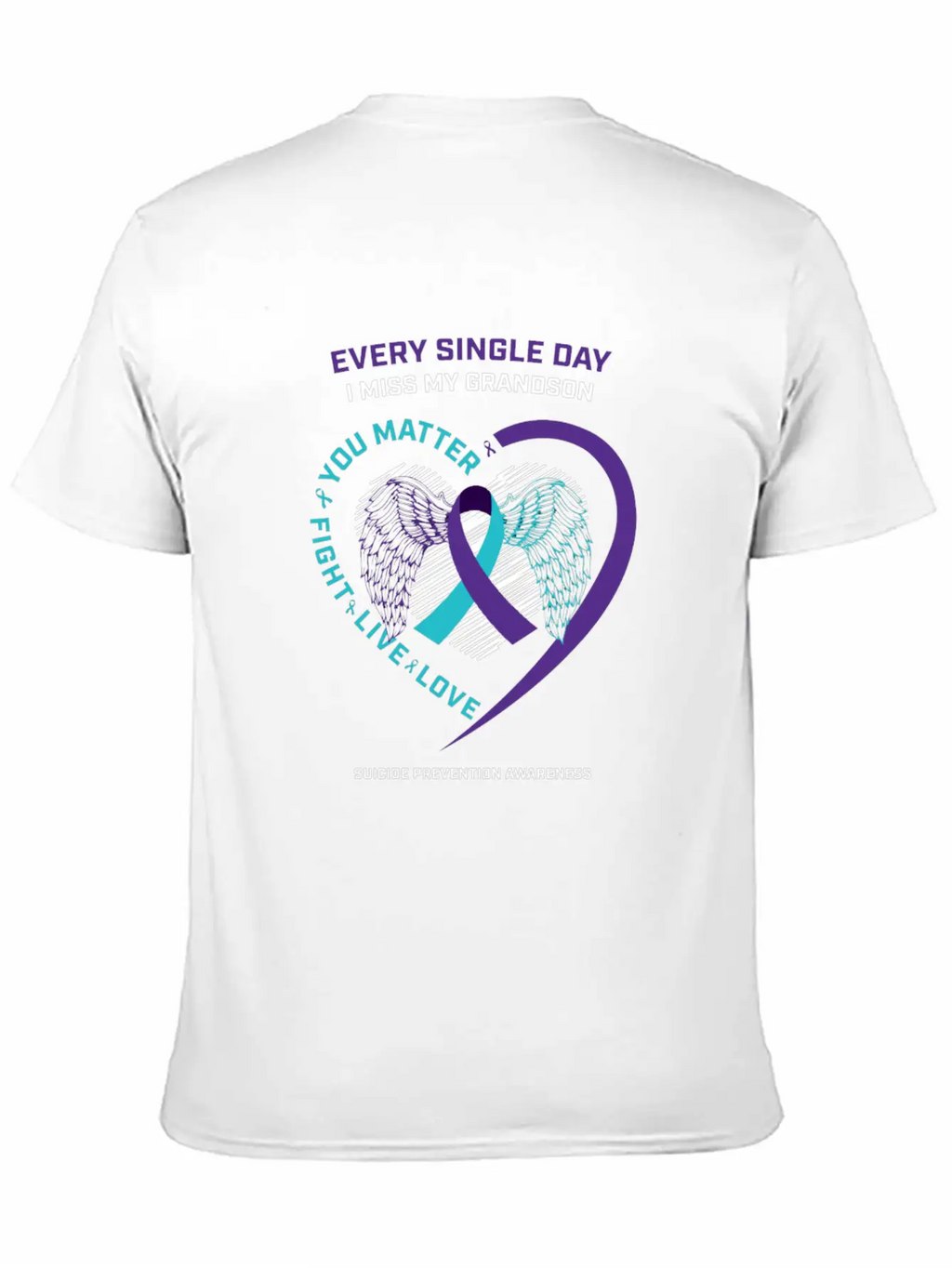 In Memory Of My Loving Grandson Suicide Prevention Timeless Short Sleeve Tee – Comfy And Minimalist Design
