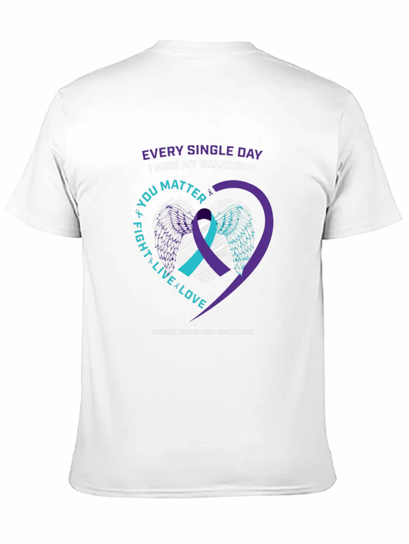 In Memory Of My Loving Grandson Suicide Prevention Timeless Short Sleeve Tee – Comfy And Minimalist Design