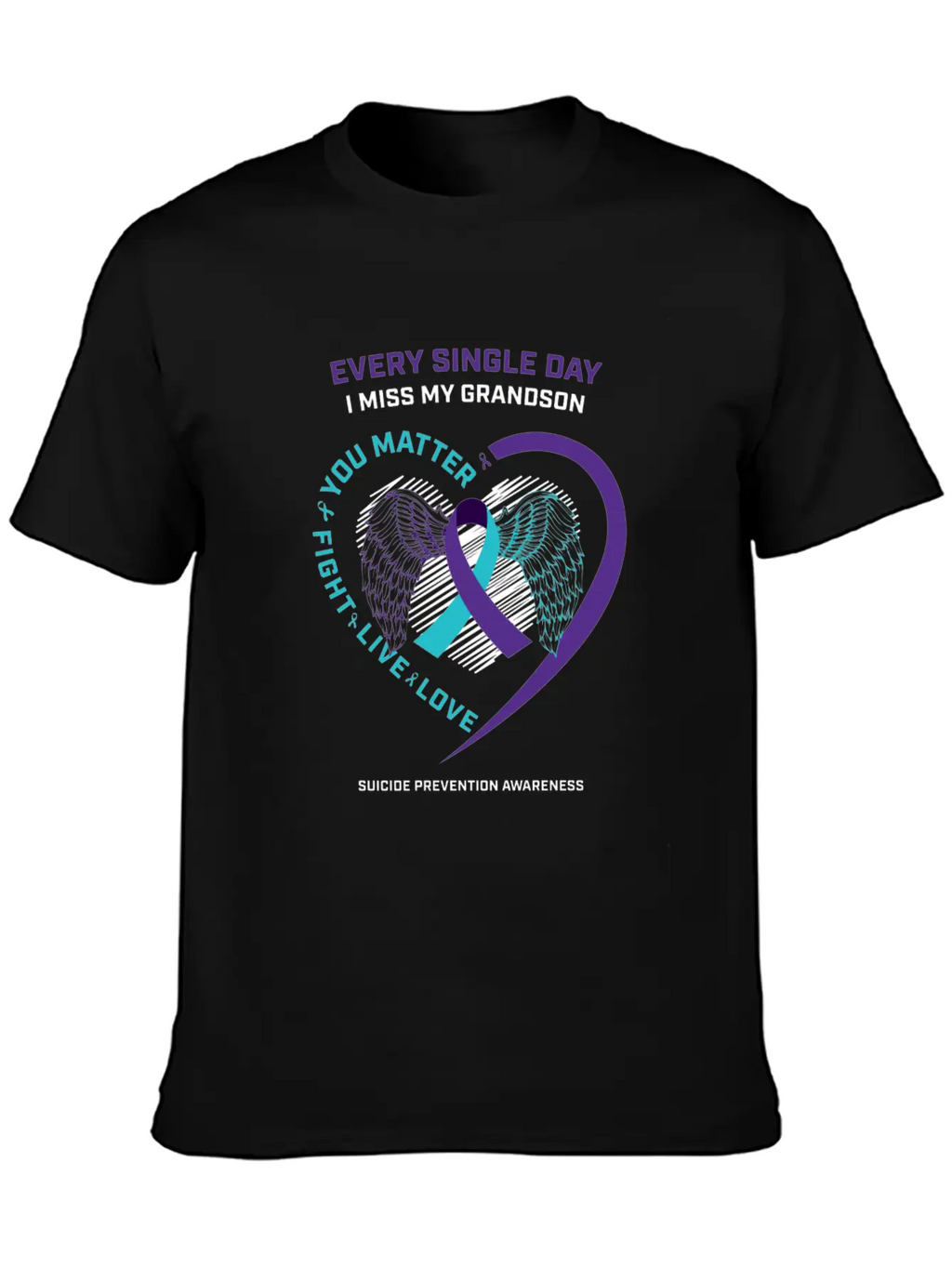 In Memory Of My Loving Grandson Suicide Prevention Timeless Short Sleeve Tee – Comfy And Minimalist Design