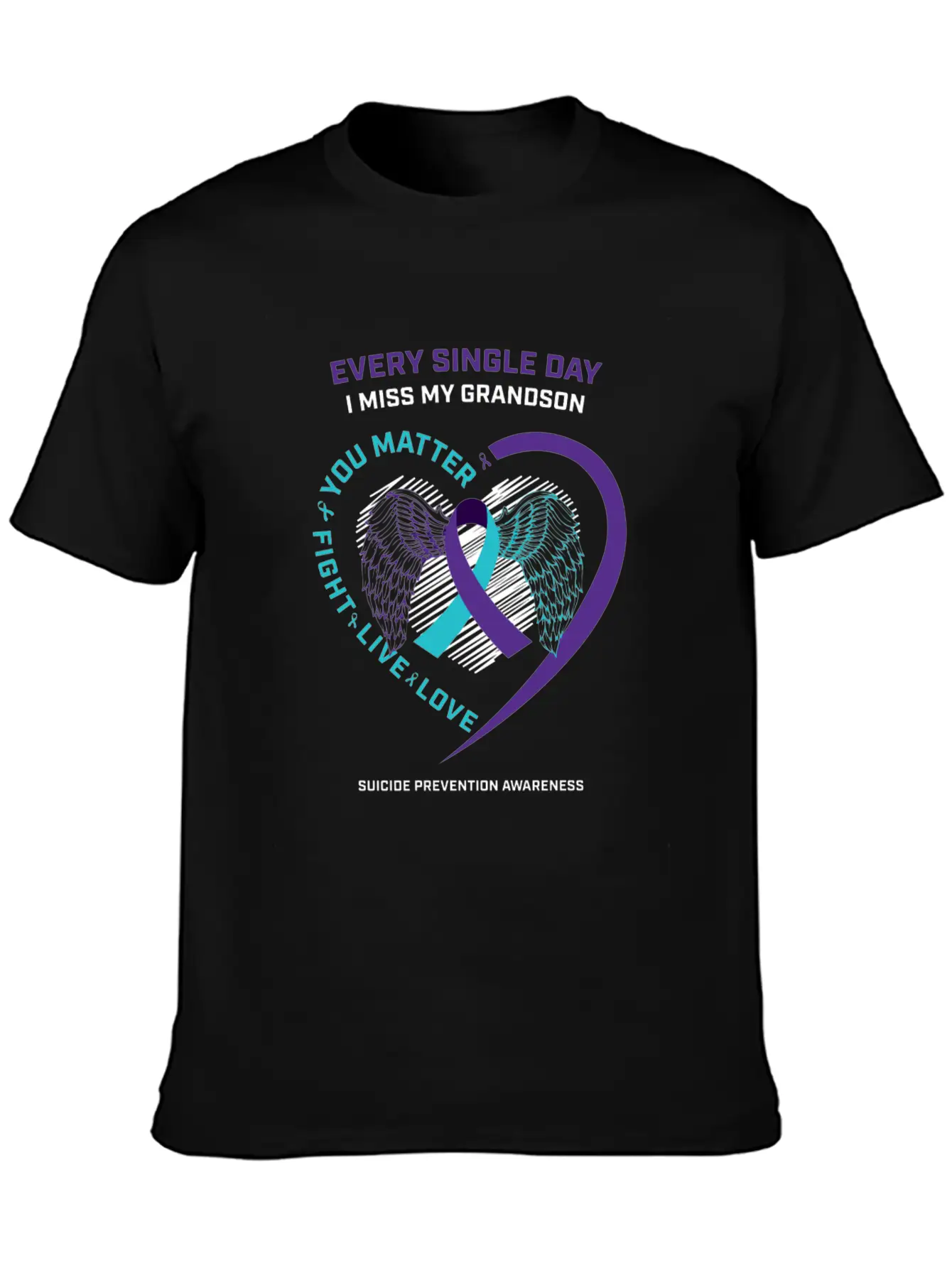 In Memory Of My Loving Grandson Suicide Prevention Timeless Short Sleeve Tee – Comfy And Minimalist Design