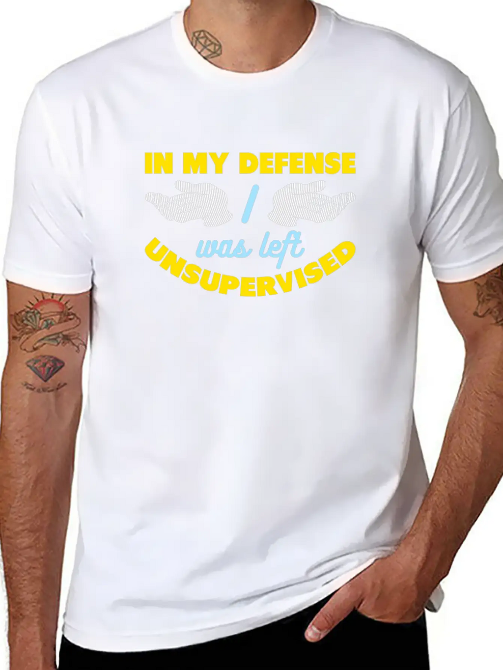 In My Defense I Was Left Unsupervised Breathable Graphic T-Shirt – Perfect For Casual Days