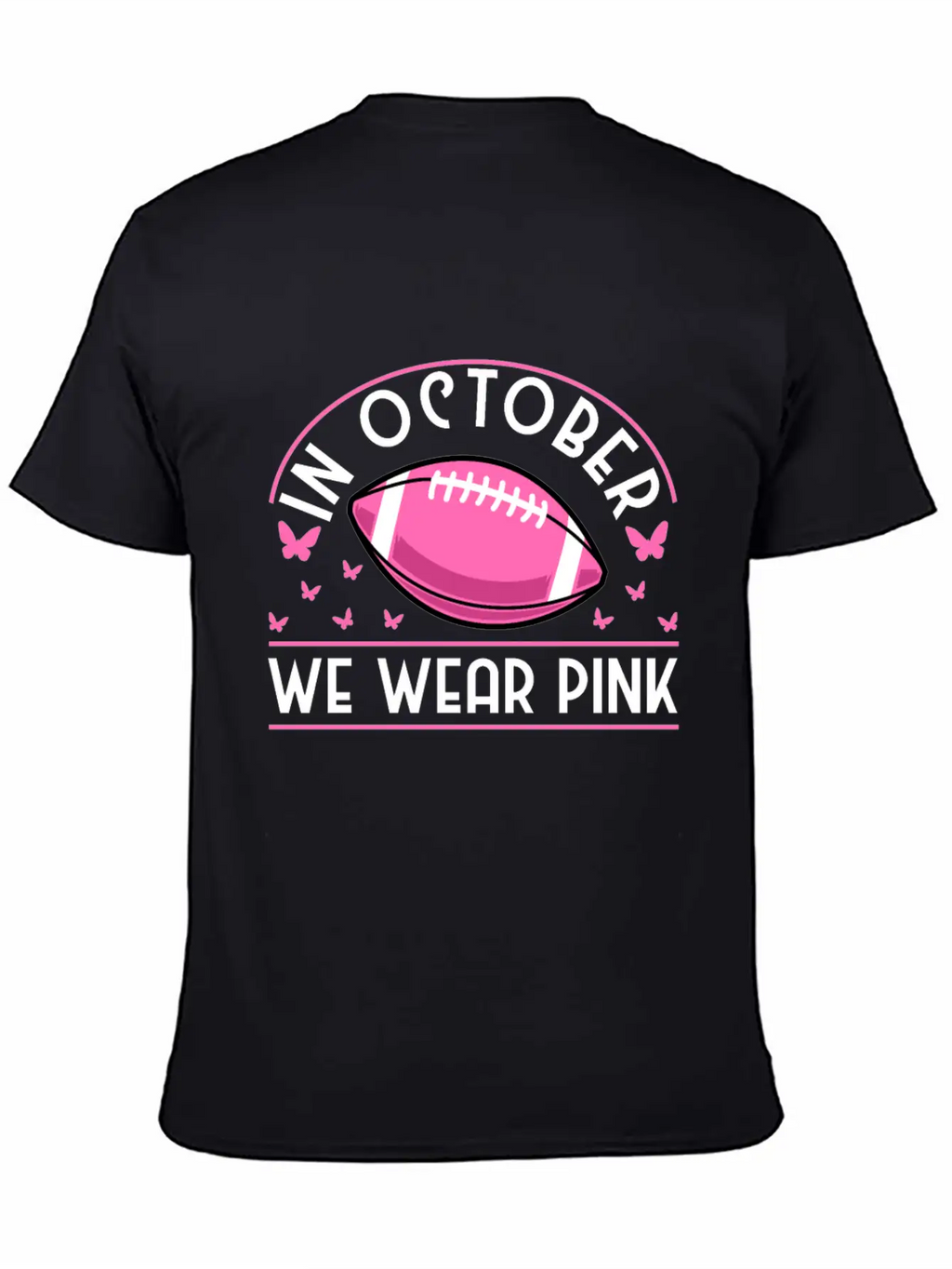 In October We Wear Pink Football Breast Cancer Classic Cotton Tee – Unisex Comfort For Any Season