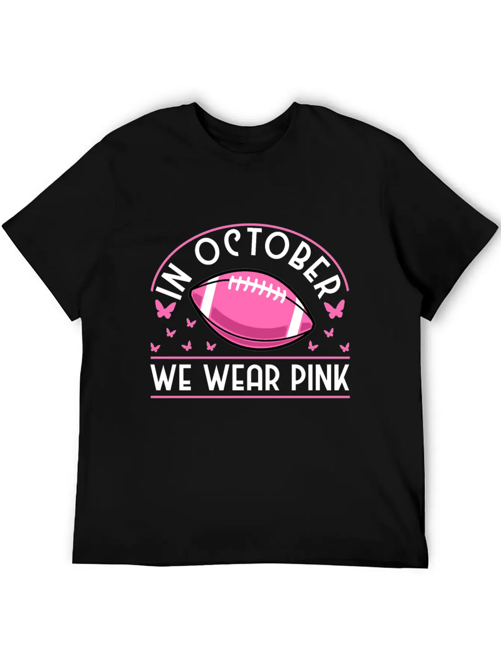 In October We Wear Pink Football Breast Cancer Classic Cotton Tee – Unisex Comfort For Any Season