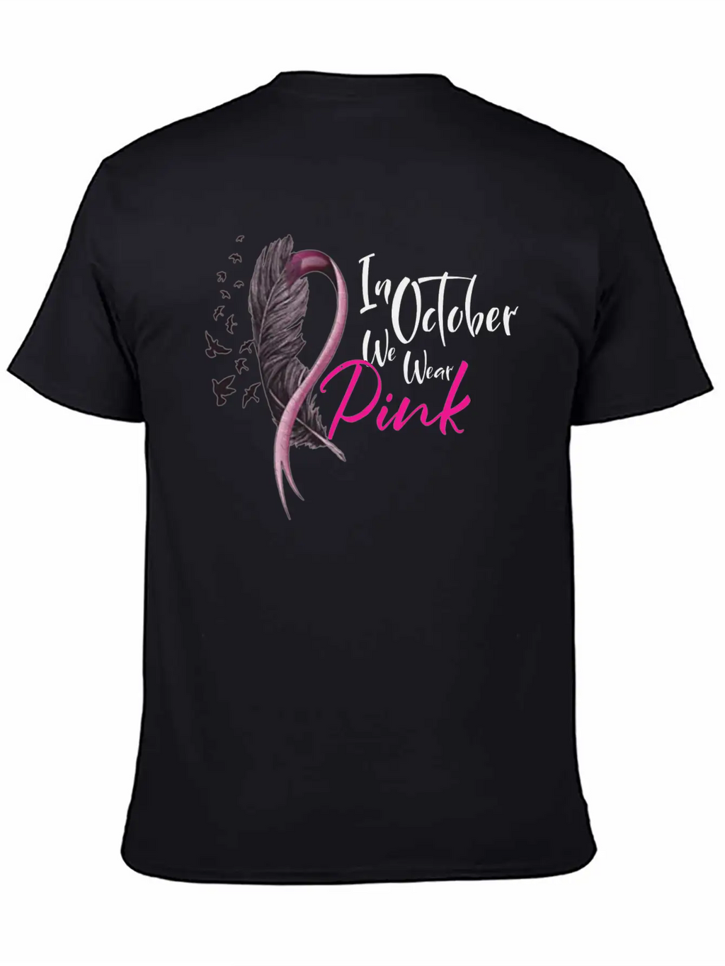 In October We Wear Pink Ribbon Unisex Casual T-Shirt – Clean Design For Daily Comfort