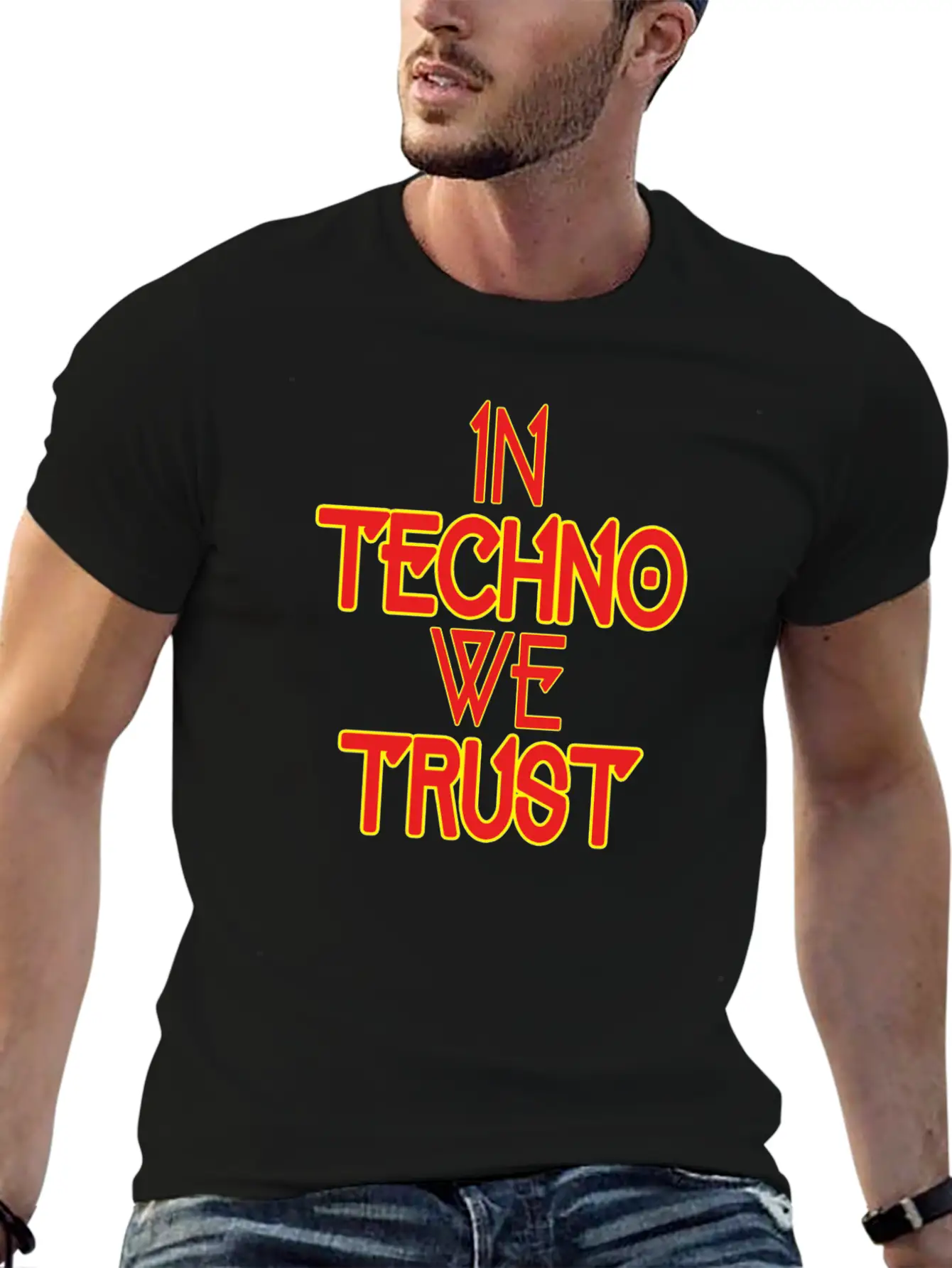 In Techno We Trust Rave Music Essential Unisex Summer Tee – Soft Cotton Casual Fit