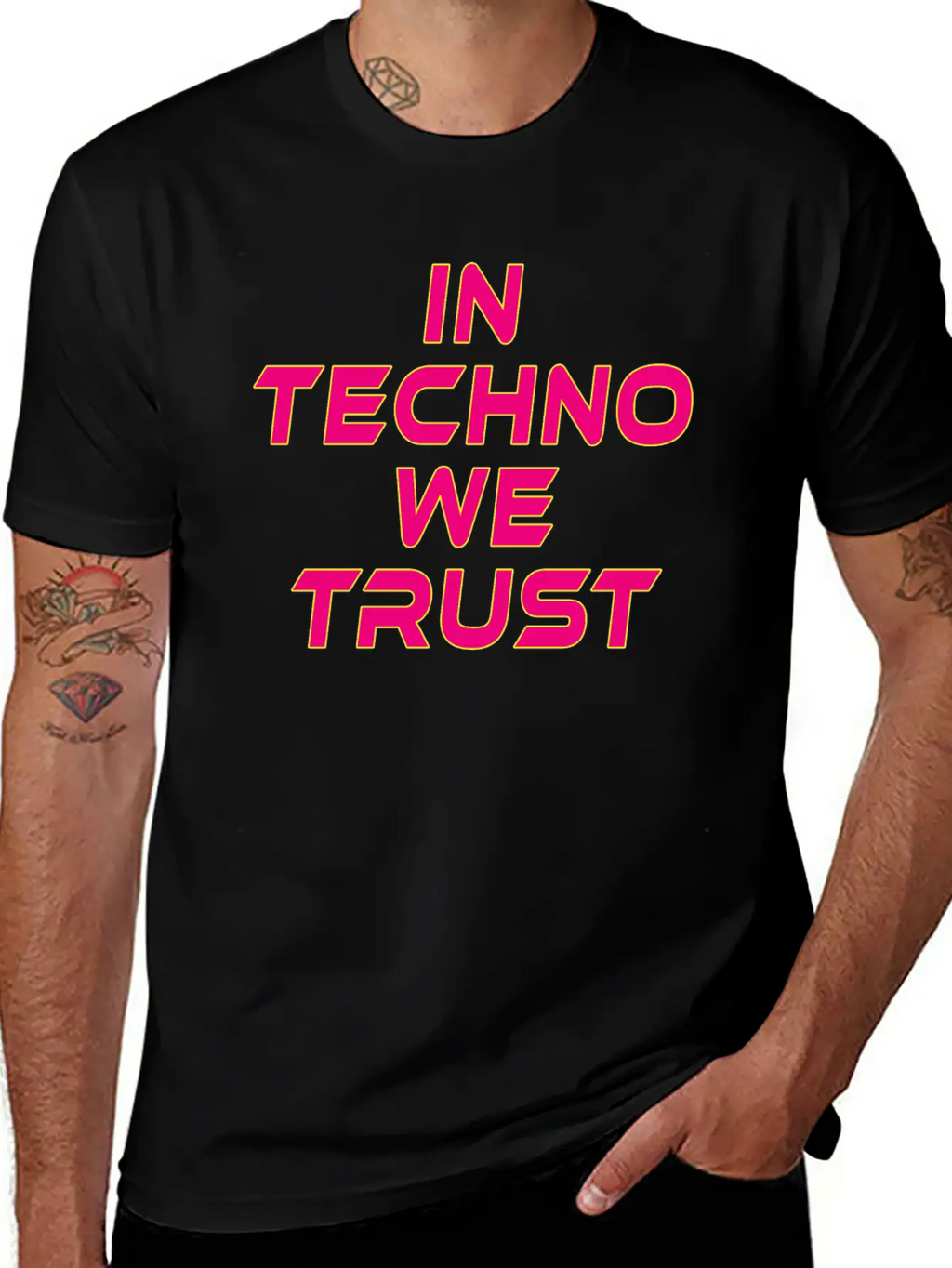 In Techno We Trust Rave Music Timeless Short Sleeve Tee – Comfy And Minimalist Design