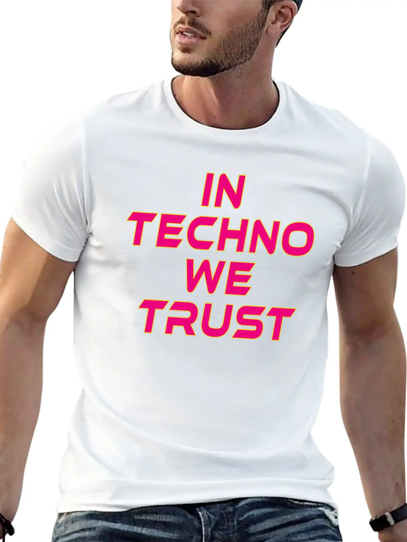 In Techno We Trust Rave Music Timeless Short Sleeve Tee – Comfy And Minimalist Design