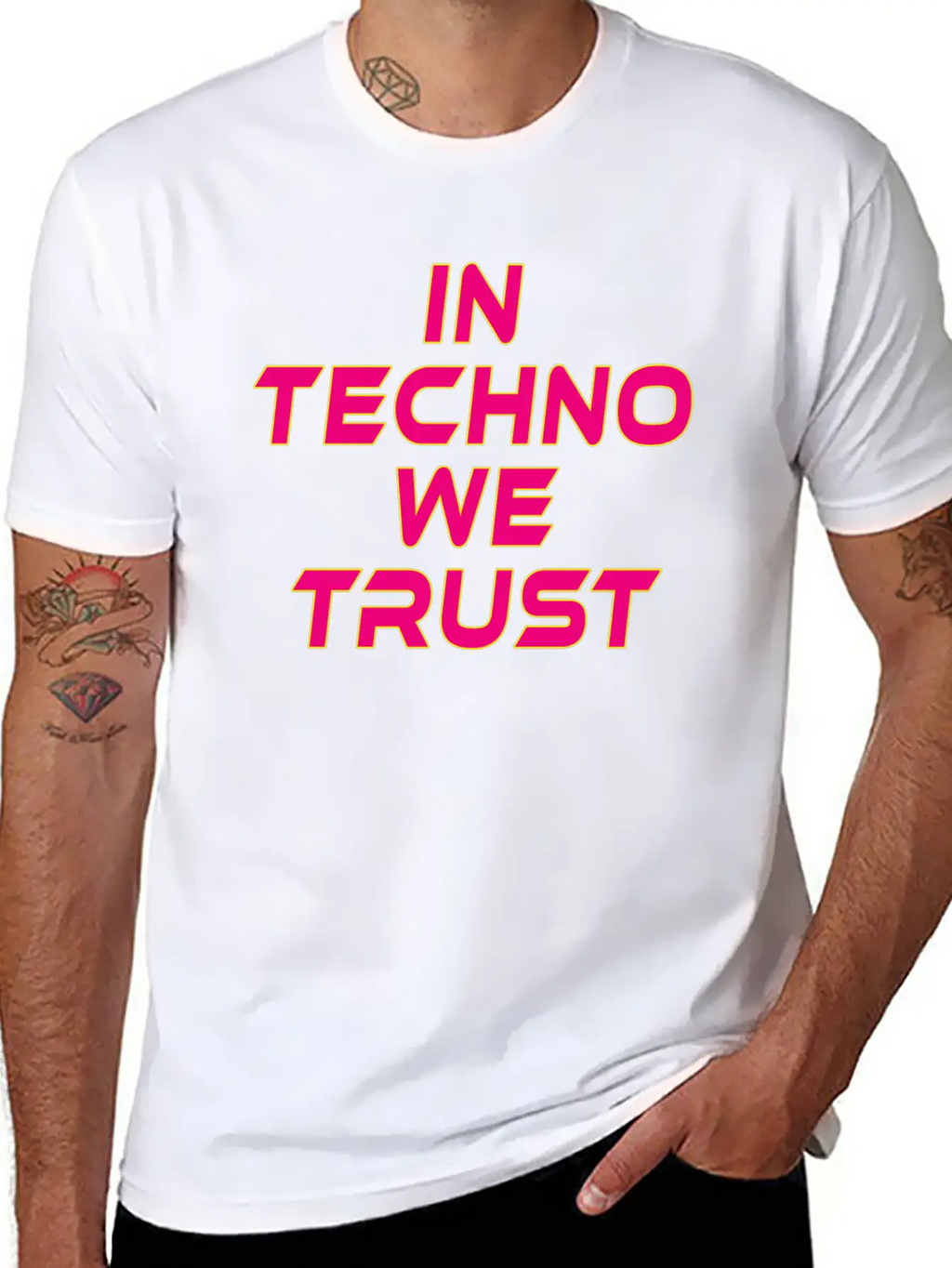 In Techno We Trust Rave Music Timeless Short Sleeve Tee – Comfy And Minimalist Design