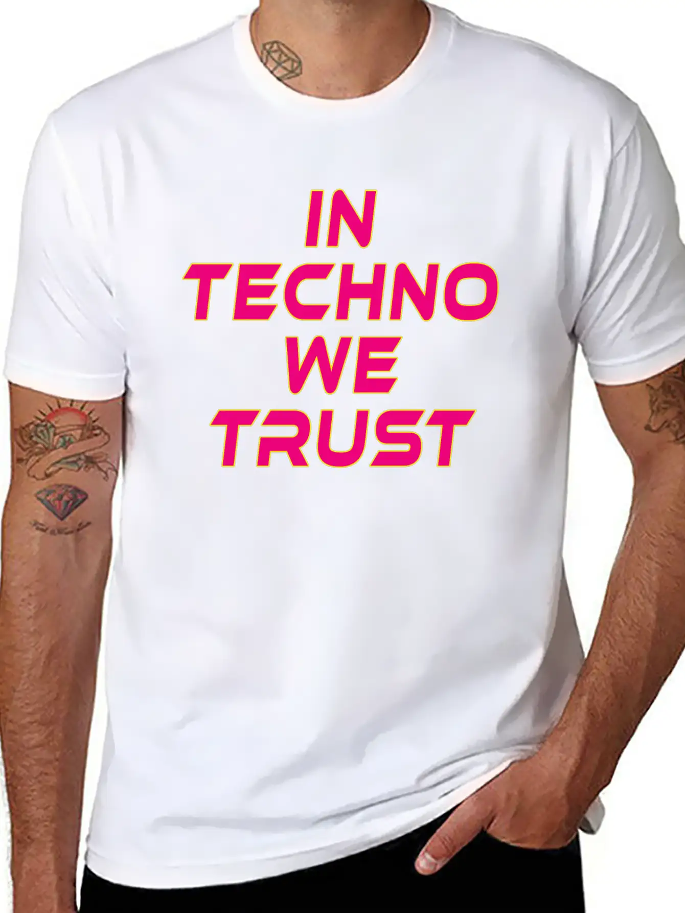 In Techno We Trust Rave Music Timeless Short Sleeve Tee – Comfy And Minimalist Design