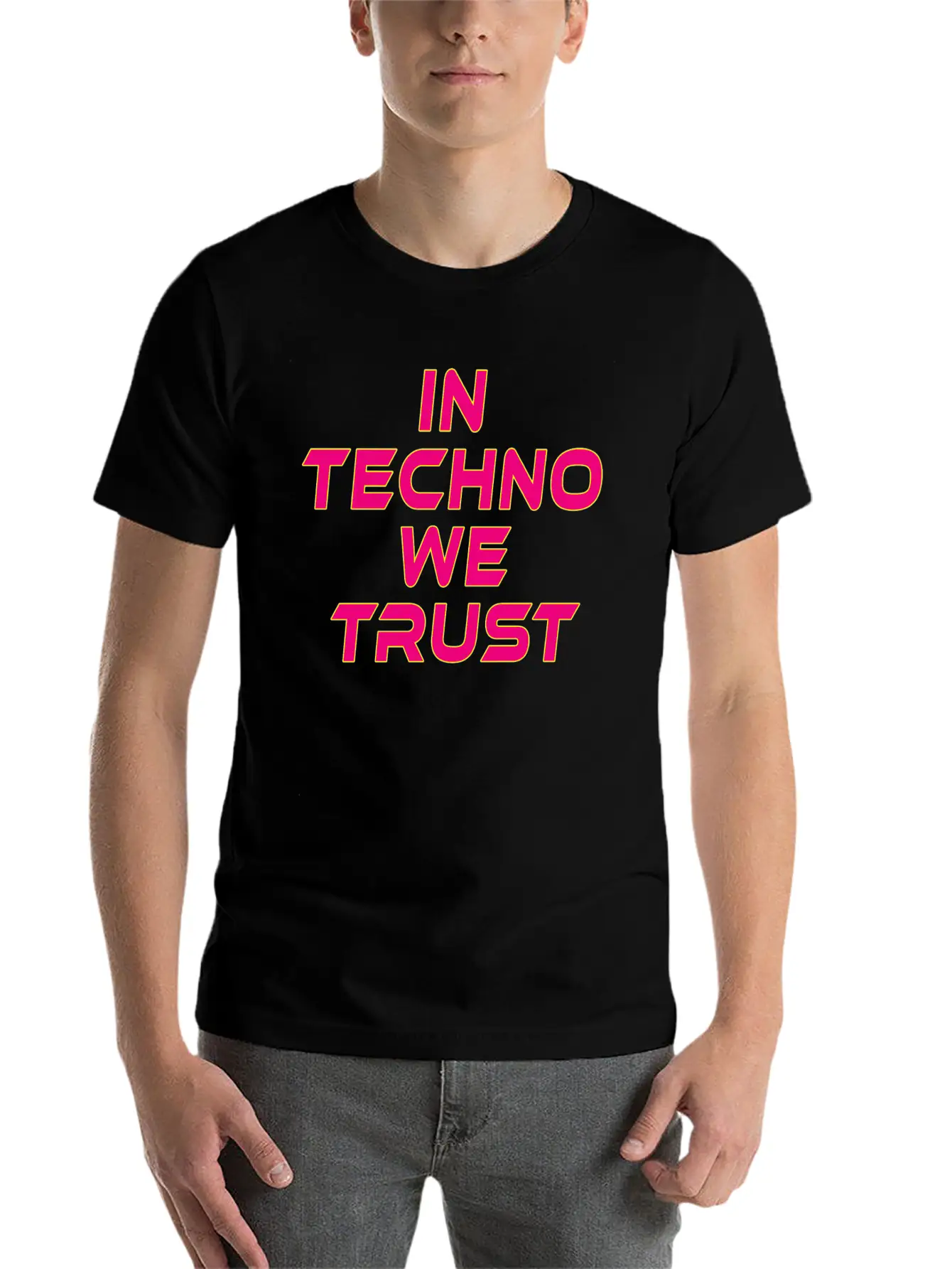 In Techno We Trust Rave Music Timeless Short Sleeve Tee – Comfy And Minimalist Design