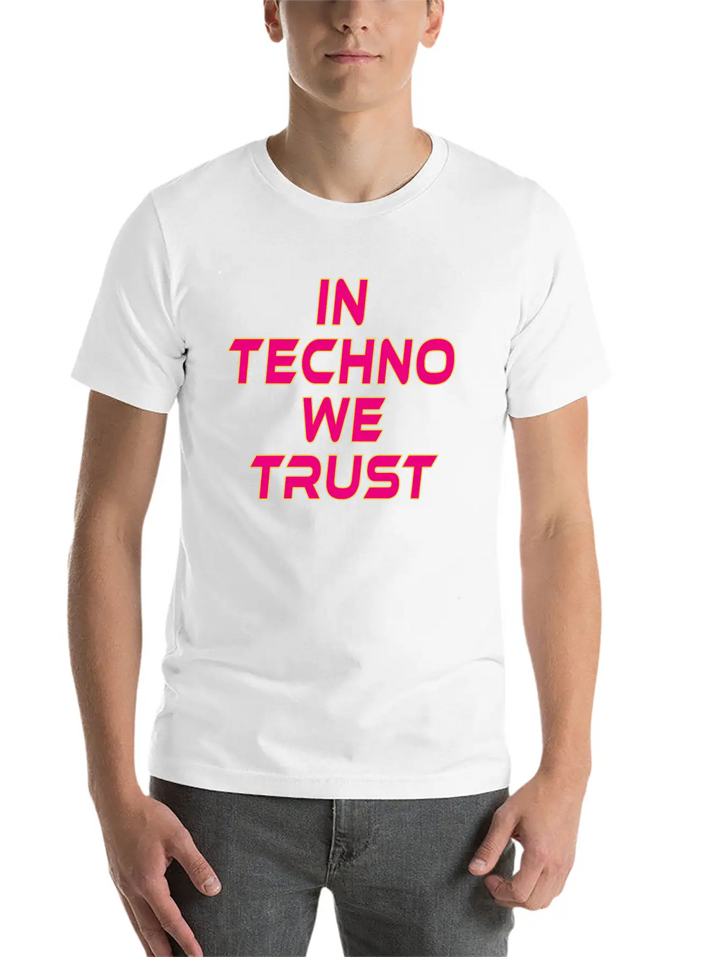 In Techno We Trust Rave Music Timeless Short Sleeve Tee – Comfy And Minimalist Design