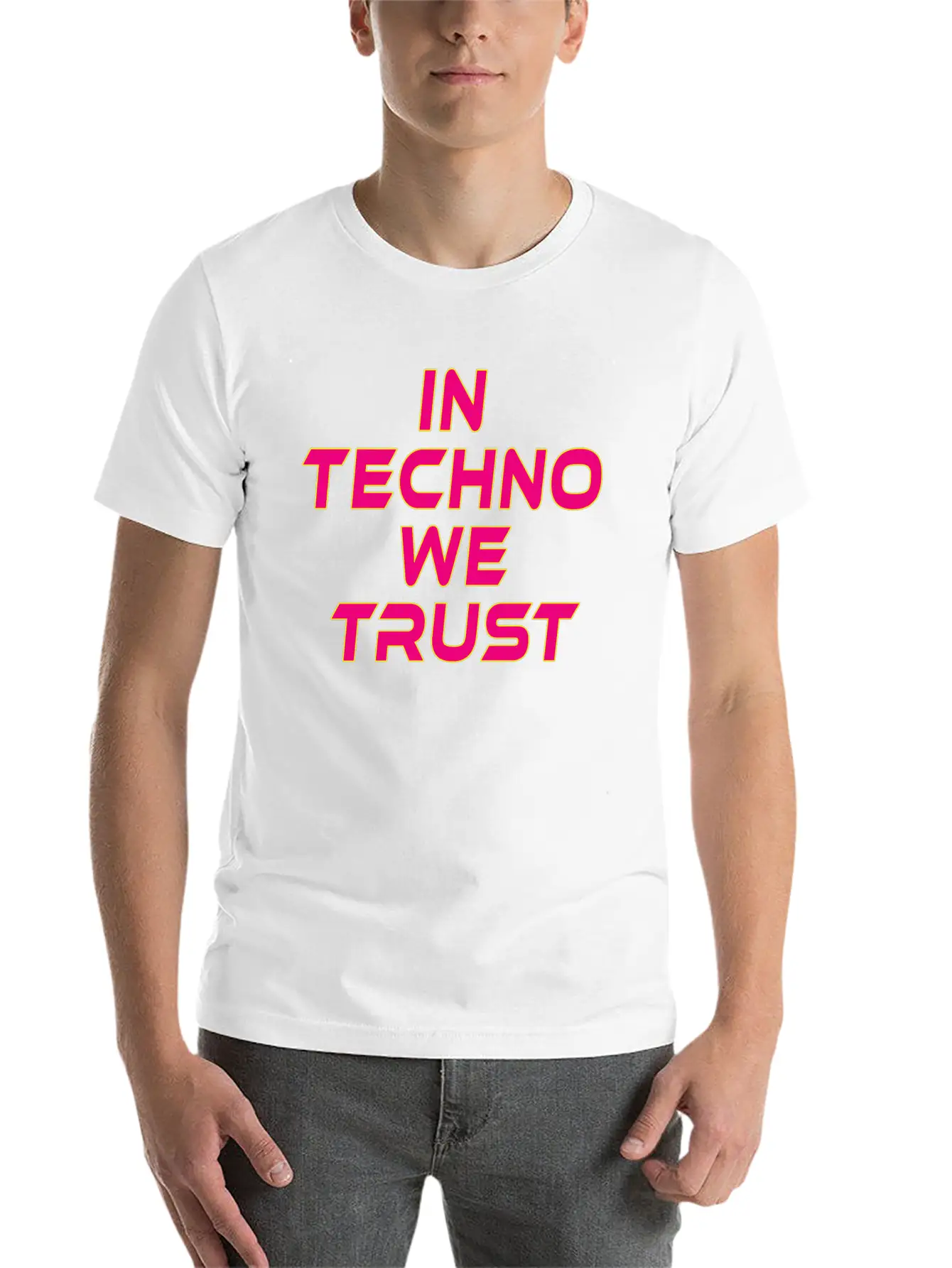 In Techno We Trust Rave Music Timeless Short Sleeve Tee – Comfy And Minimalist Design