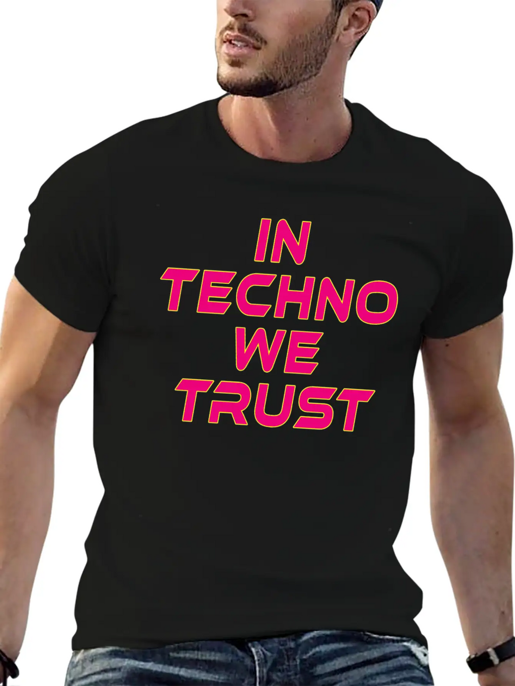 In Techno We Trust Rave Music Timeless Short Sleeve Tee – Comfy And Minimalist Design