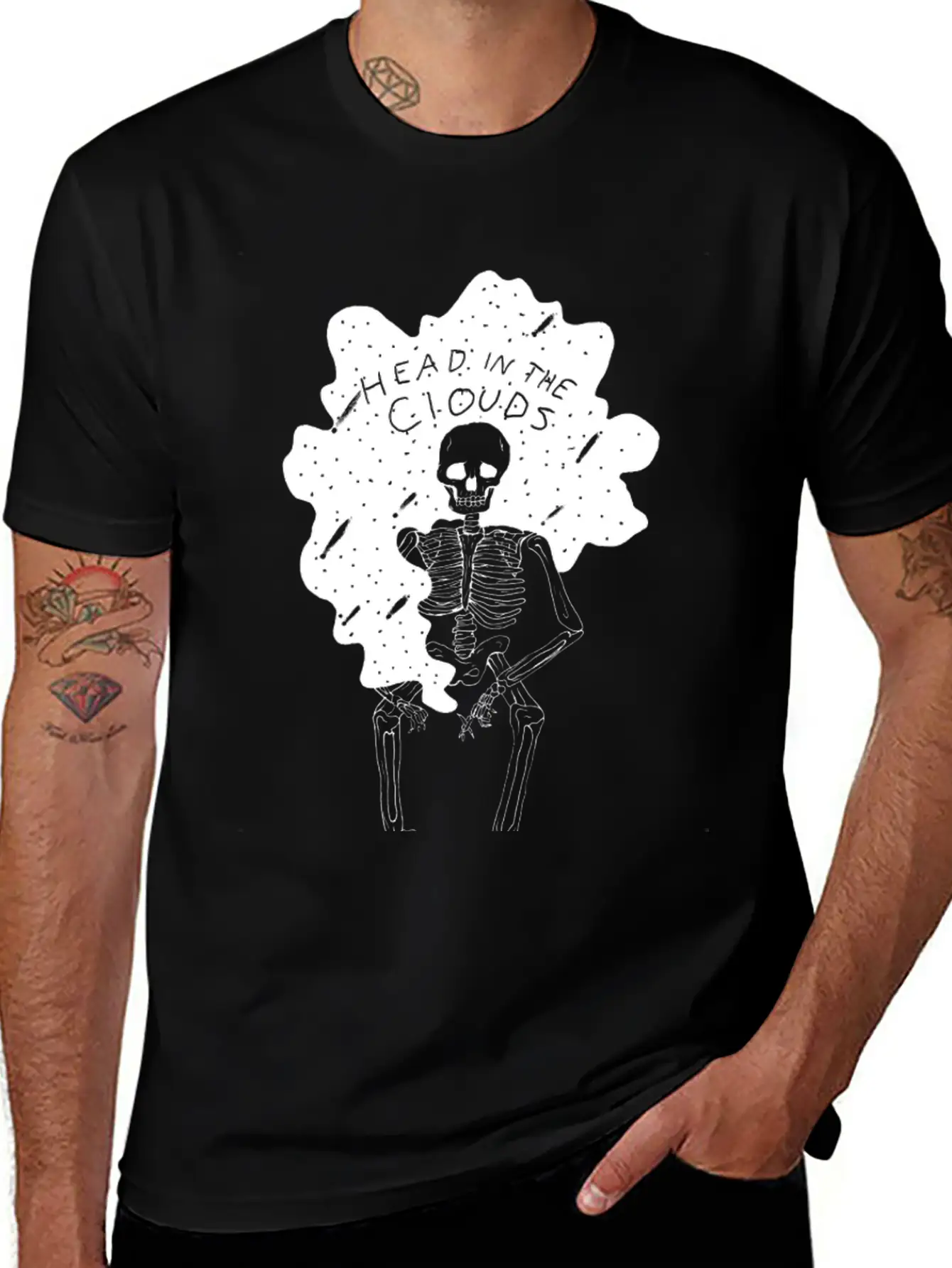 In The Clouds (white) Stylish Everyday T-Shirt – Unisex Basic Cotton Tee