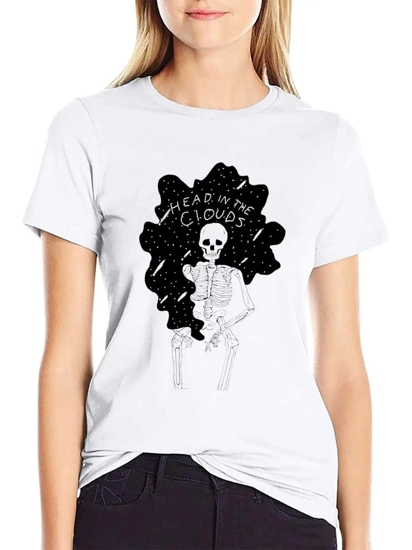 In The Clouds (white) Stylish Everyday T-Shirt – Unisex Basic Cotton Tee