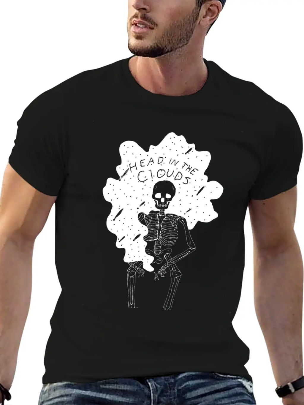In The Clouds (white) Stylish Everyday T-Shirt – Unisex Basic Cotton Tee