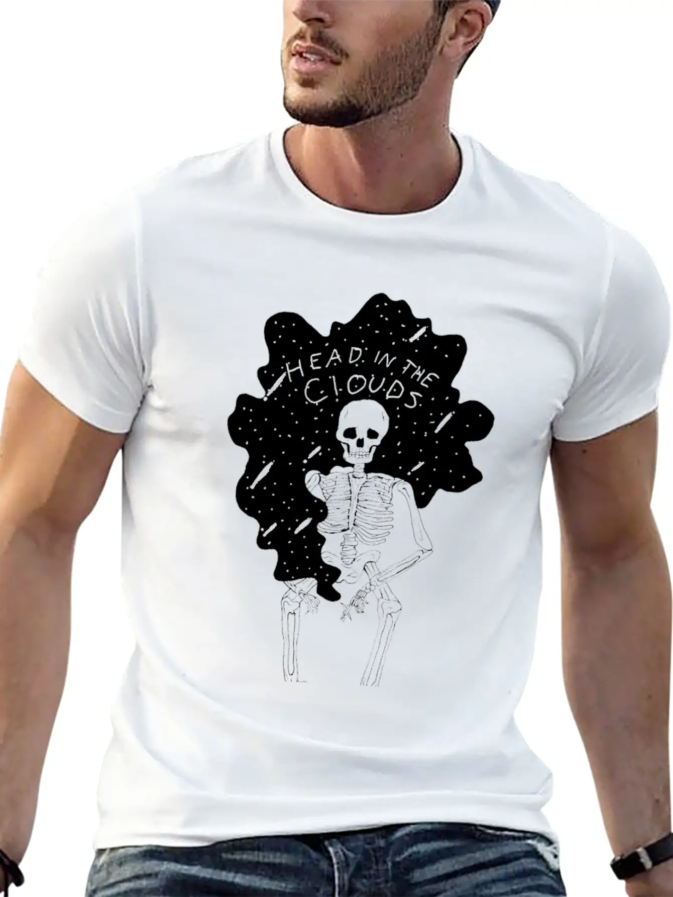 In The Clouds (white) Stylish Everyday T-Shirt – Unisex Basic Cotton Tee