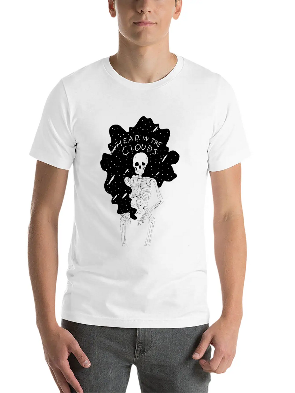 In The Clouds (white) Stylish Everyday T-Shirt – Unisex Basic Cotton Tee