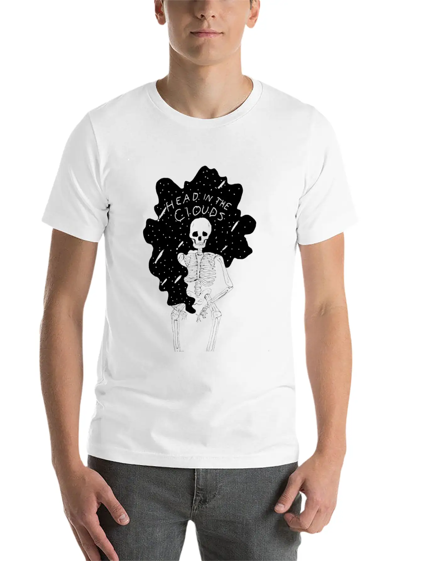 In The Clouds (white) Stylish Everyday T-Shirt – Unisex Basic Cotton Tee