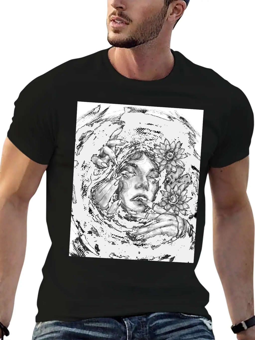 In The Dark Sea Breathable Graphic T-Shirt – Perfect For Casual Days