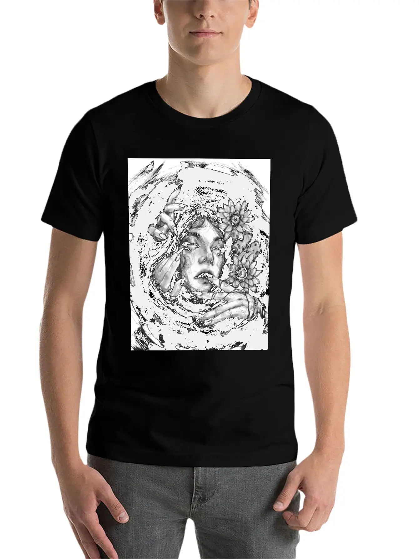 In The Dark Sea Breathable Graphic T-Shirt – Perfect For Casual Days