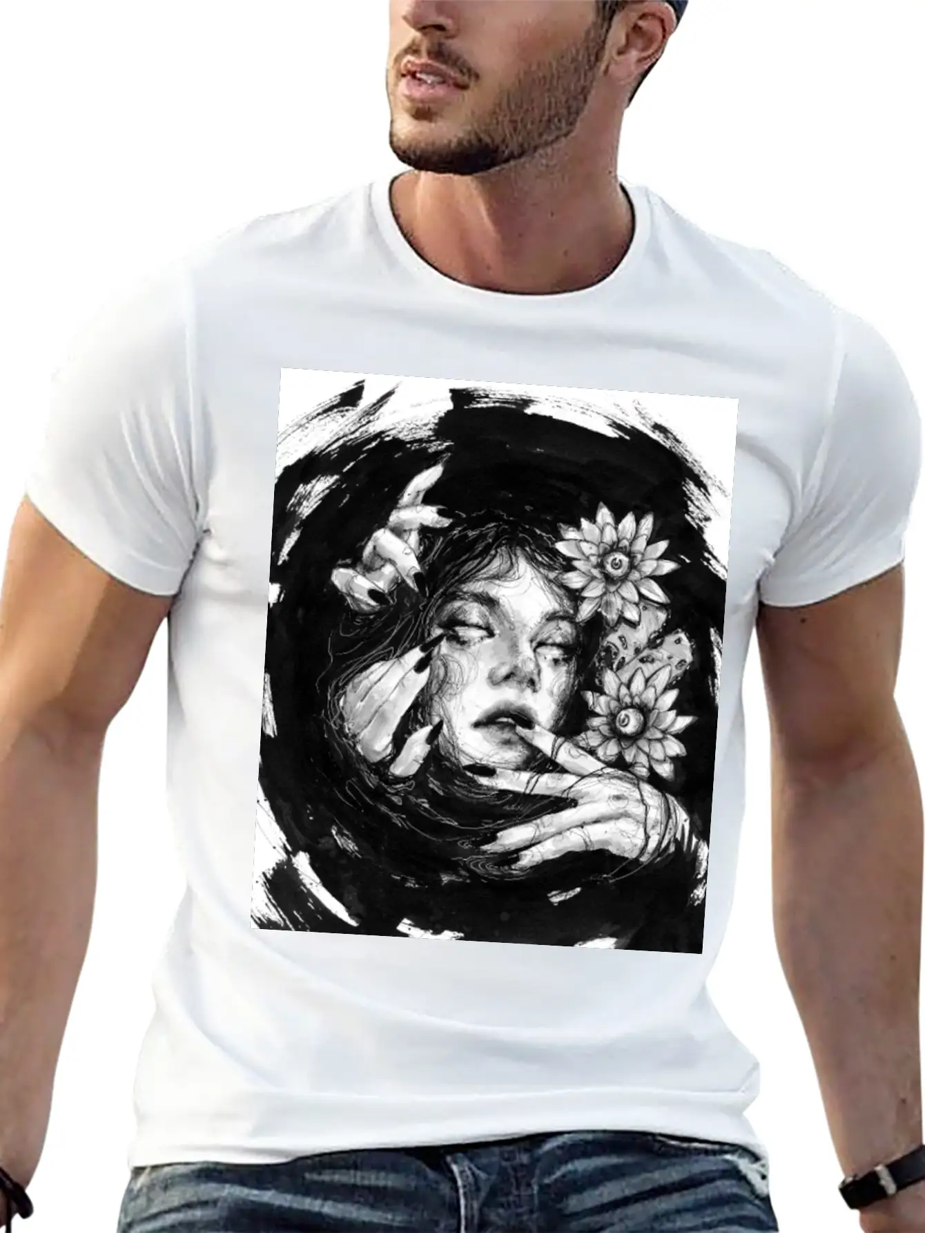 In The Dark Sea Breathable Graphic T-Shirt – Perfect For Casual Days