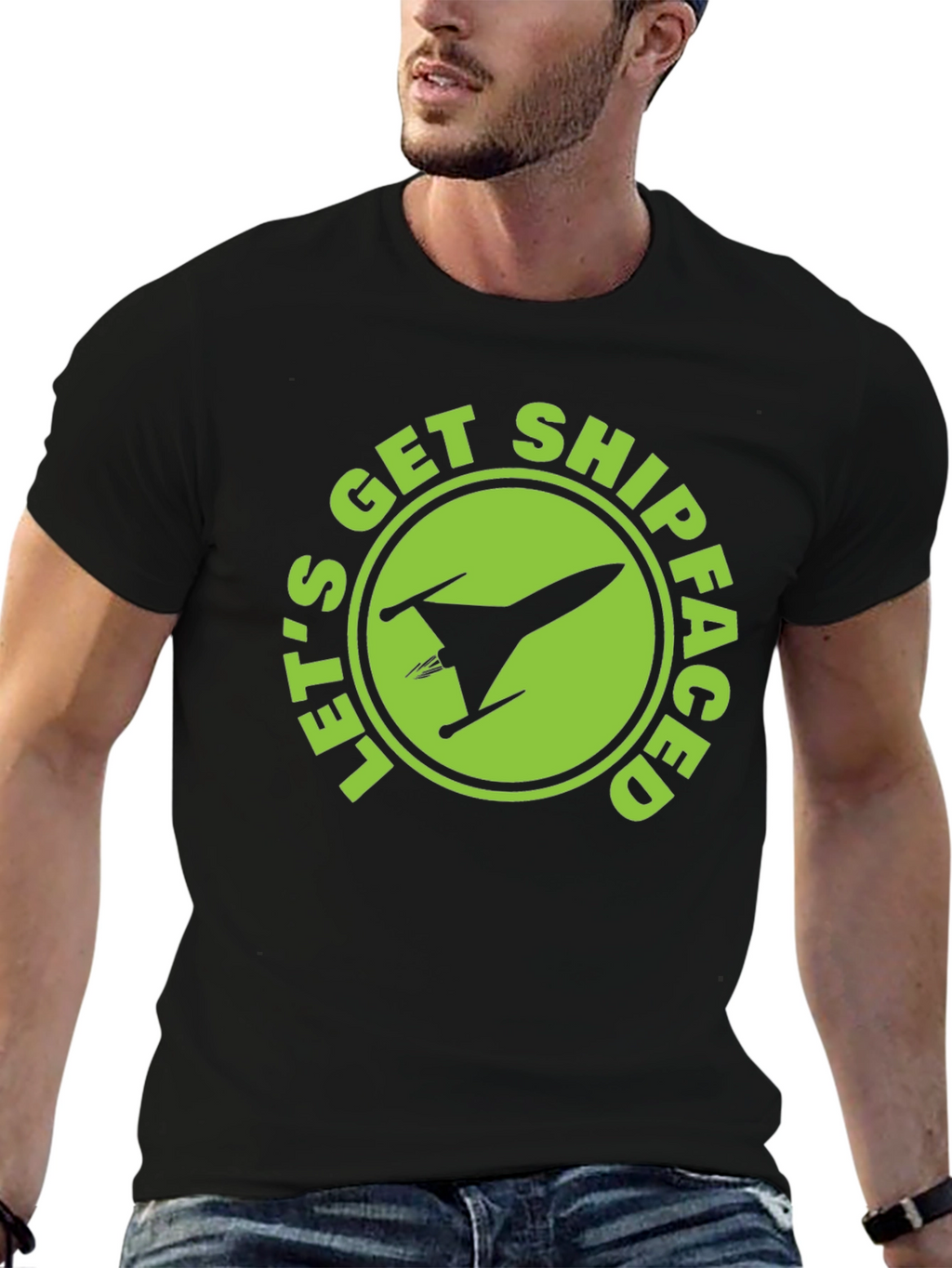 Lets Get Shipfaced Black Graphic Tee