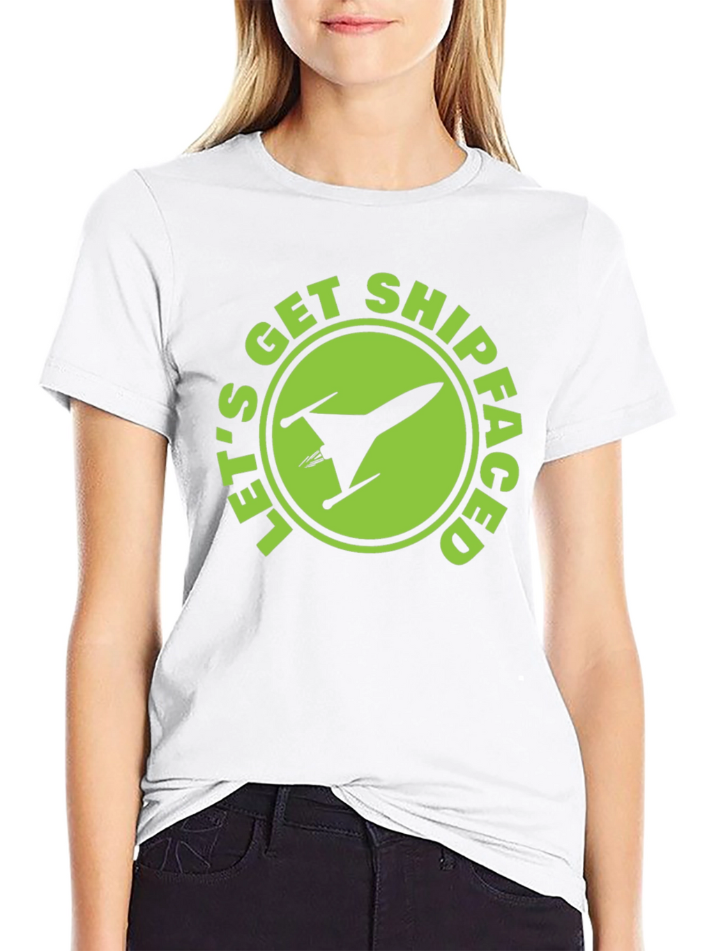Lets Get Shipfaced Black Graphic Tee