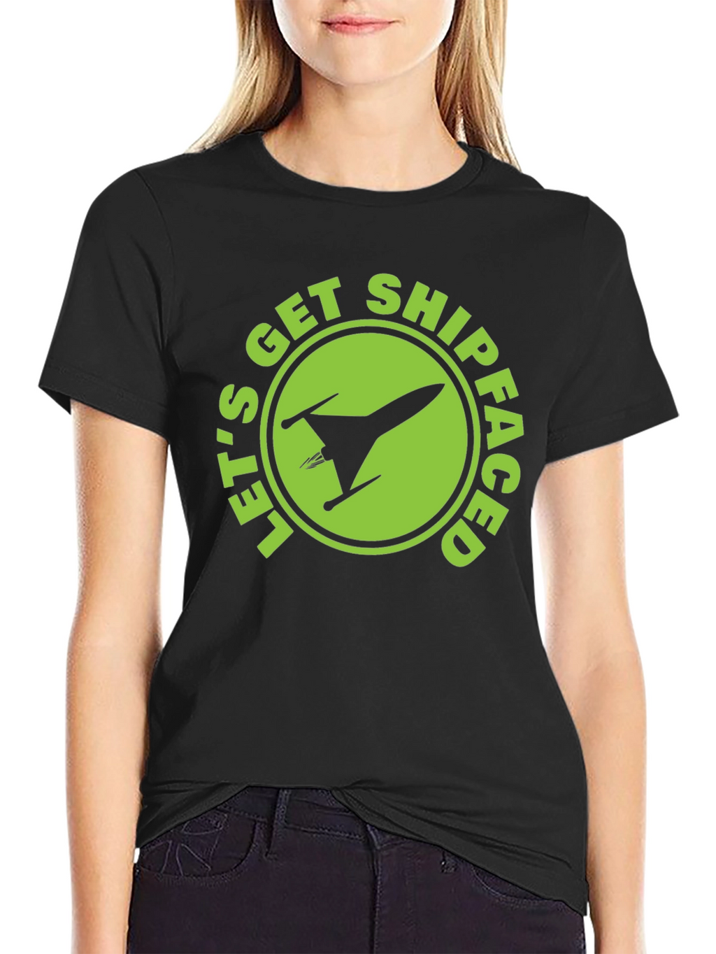 Lets Get Shipfaced Black Graphic Tee