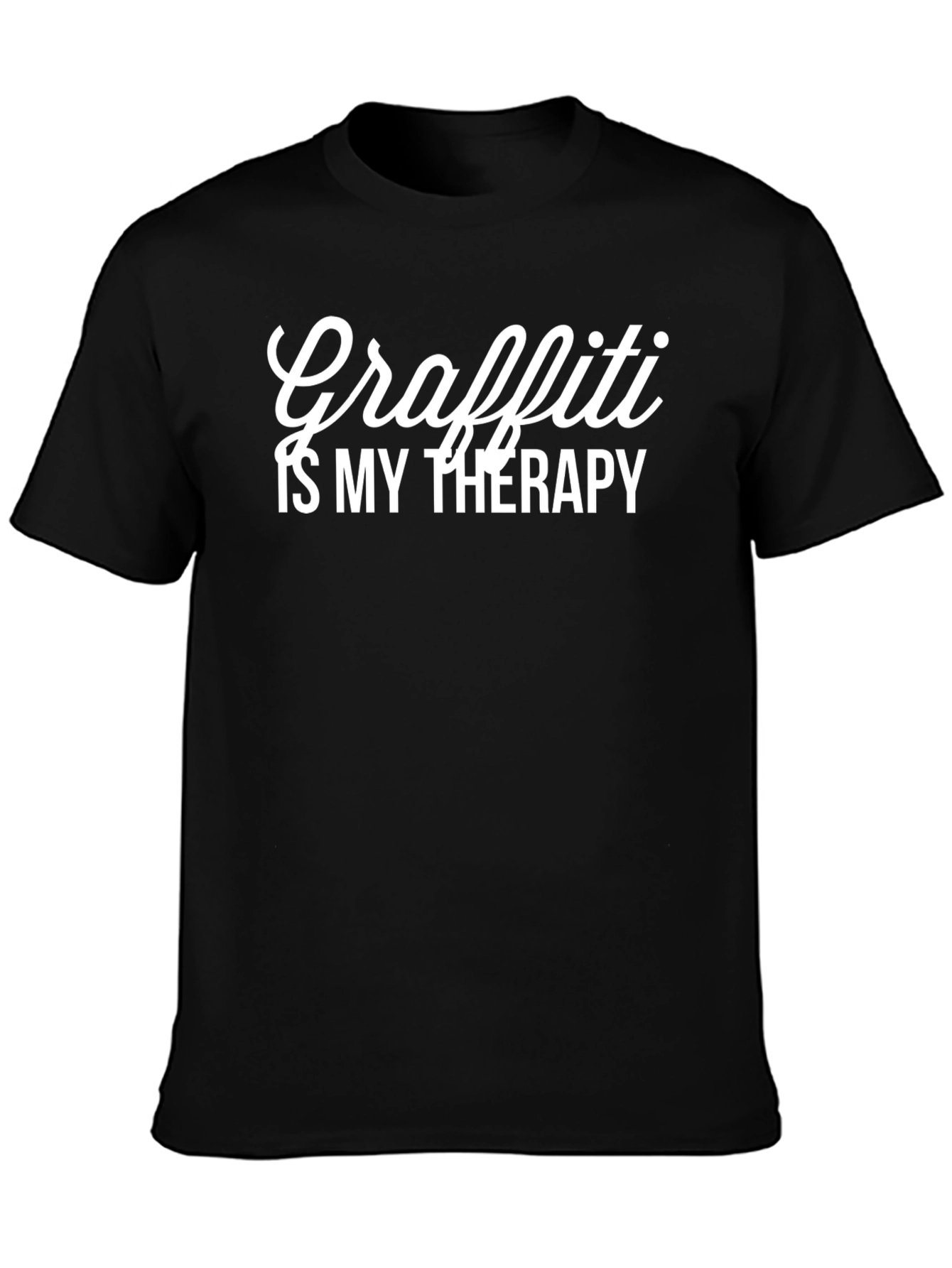 Graffiti Therapy T-Shirt - Black Crew Neck Tee