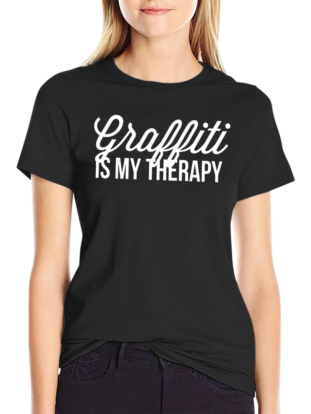 Graffiti Therapy T-Shirt - Black Crew Neck Tee
