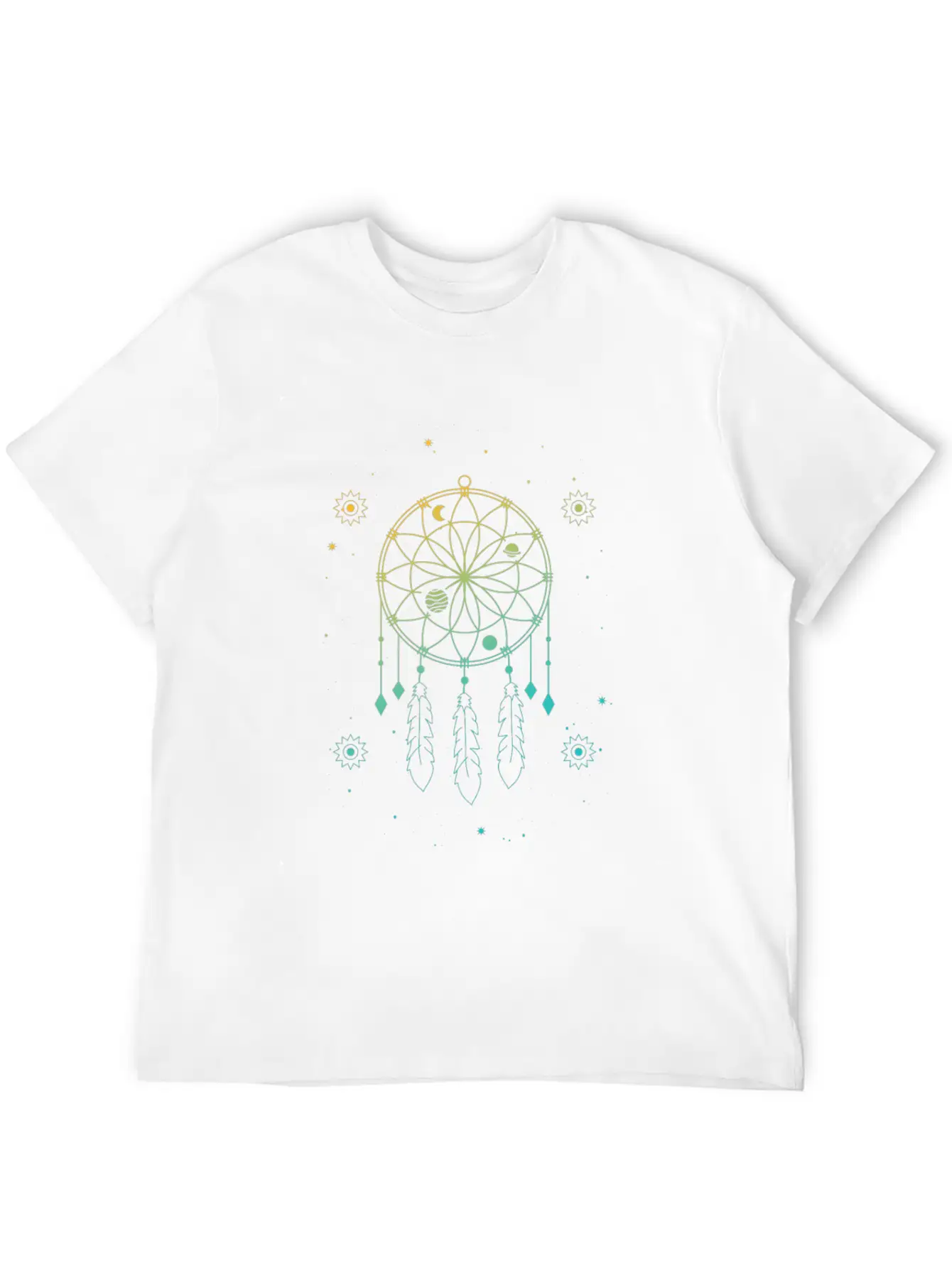 Indian Dream Catcher Mystic Stars Sacred Geometry Basic Graphic T-Shirt – Daily Comfort In Soft Cotton