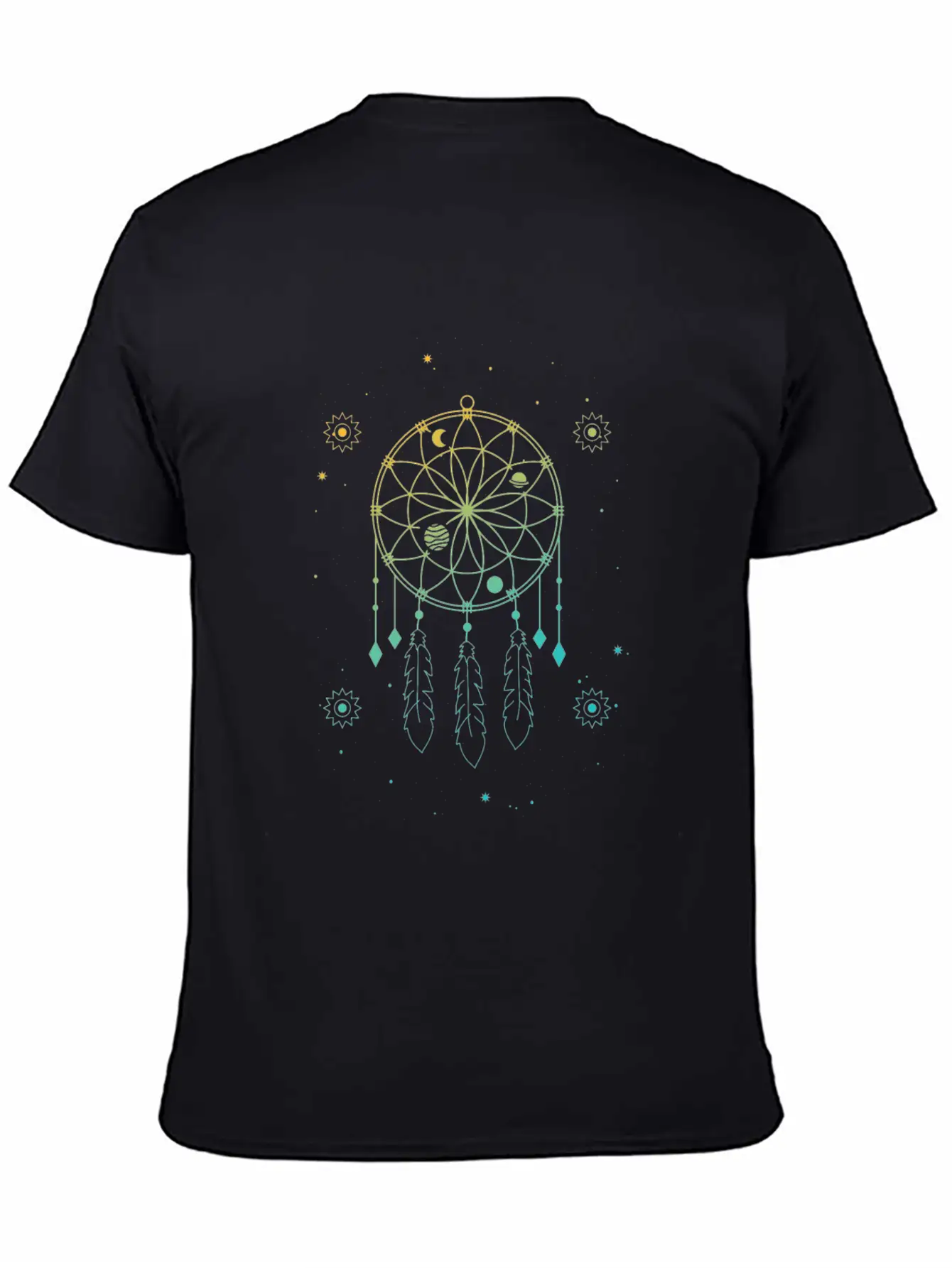Indian Dream Catcher Mystic Stars Sacred Geometry Basic Graphic T-Shirt – Daily Comfort In Soft Cotton