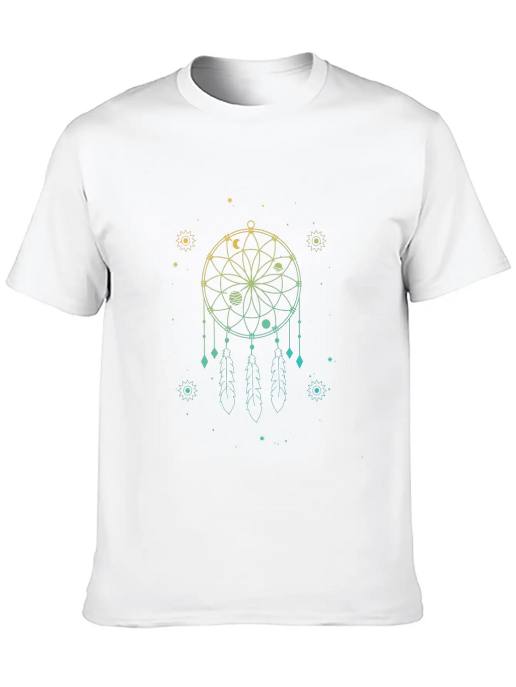 Indian Dream Catcher Mystic Stars Sacred Geometry Basic Graphic T-Shirt – Daily Comfort In Soft Cotton