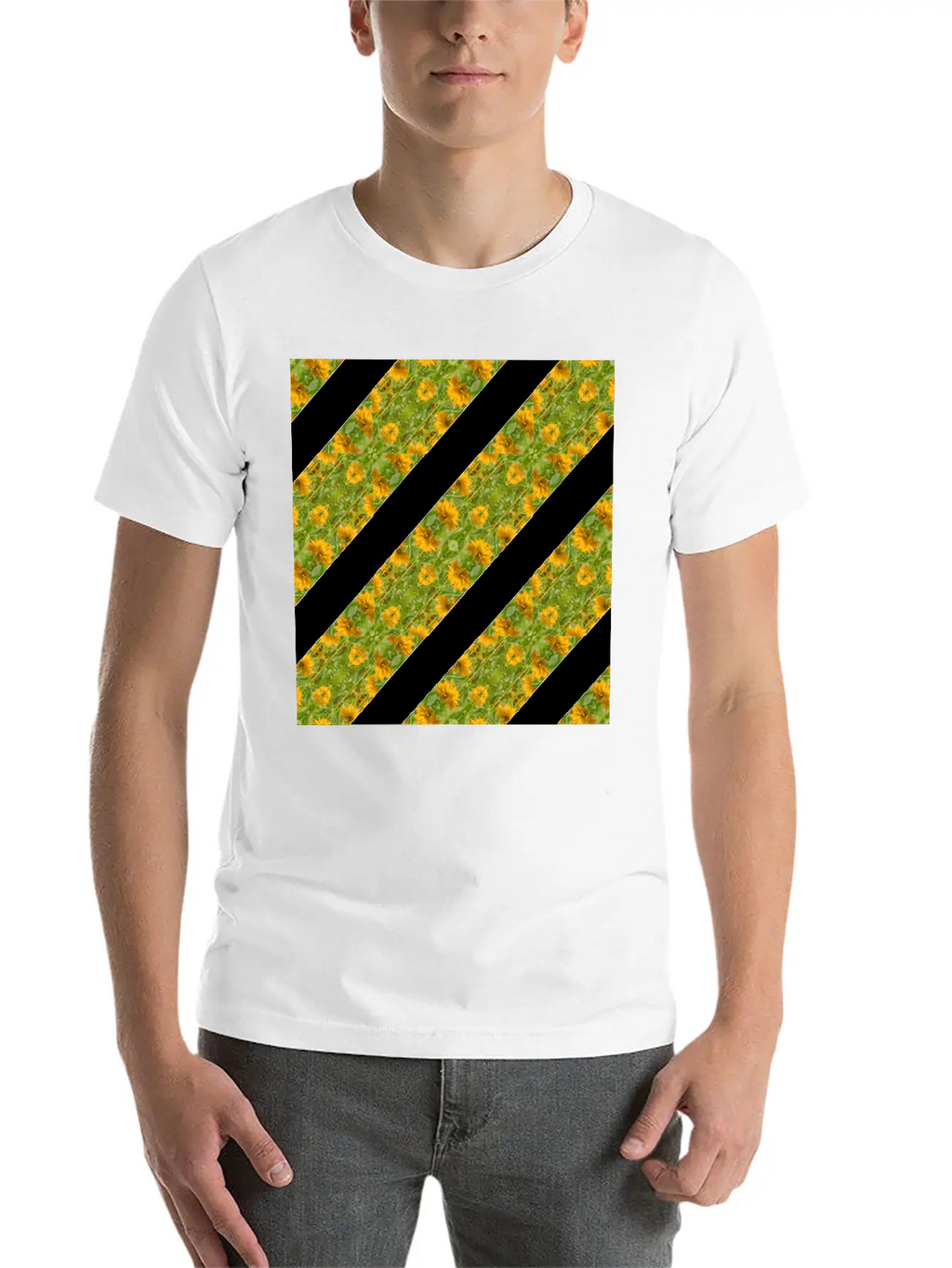 Indian Floral Stipes Timeless Short Sleeve Tee – Comfy And Minimalist Design