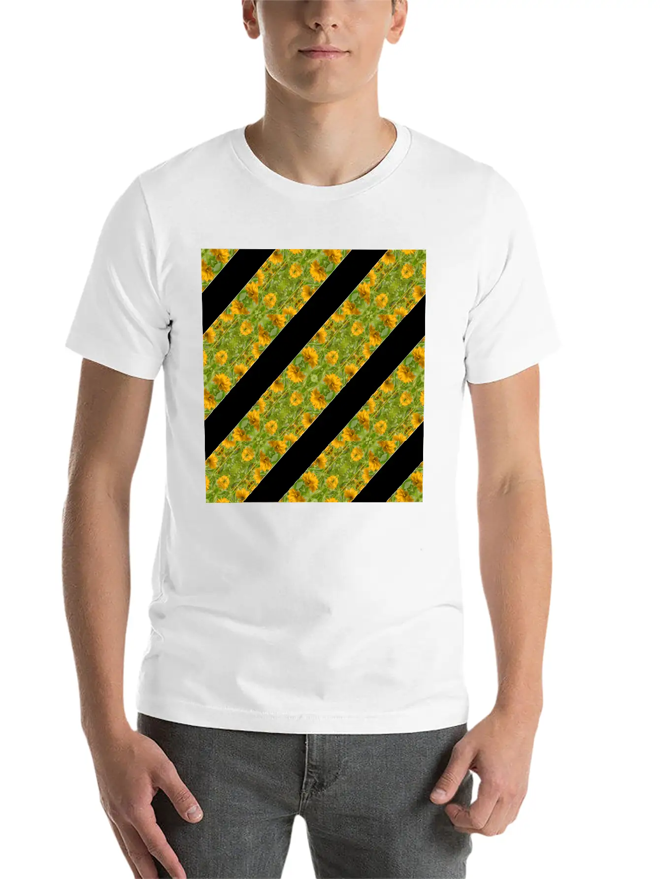 Indian Floral Stipes Timeless Short Sleeve Tee – Comfy And Minimalist Design