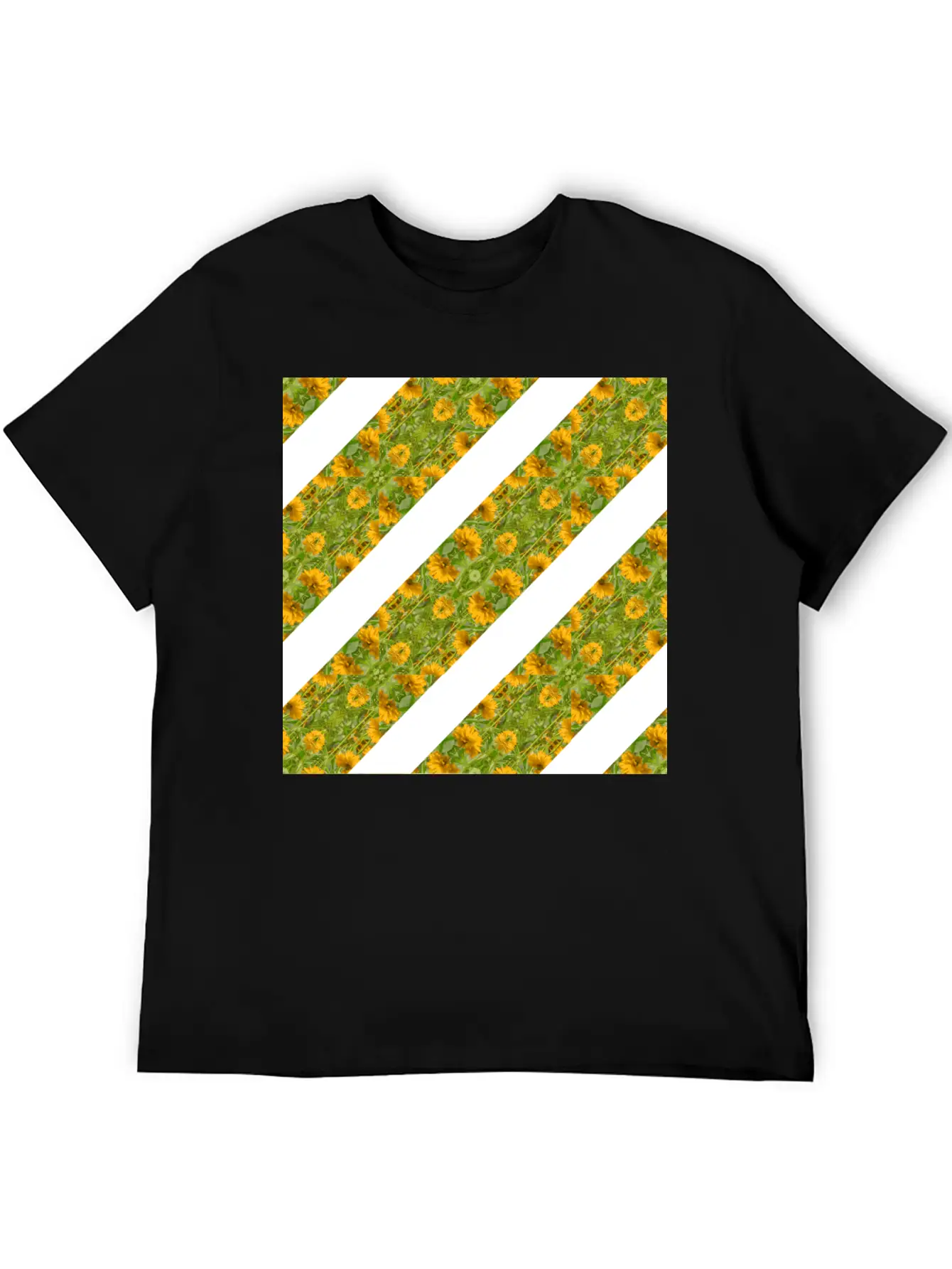 Indian Floral Stipes Timeless Short Sleeve Tee – Comfy And Minimalist Design