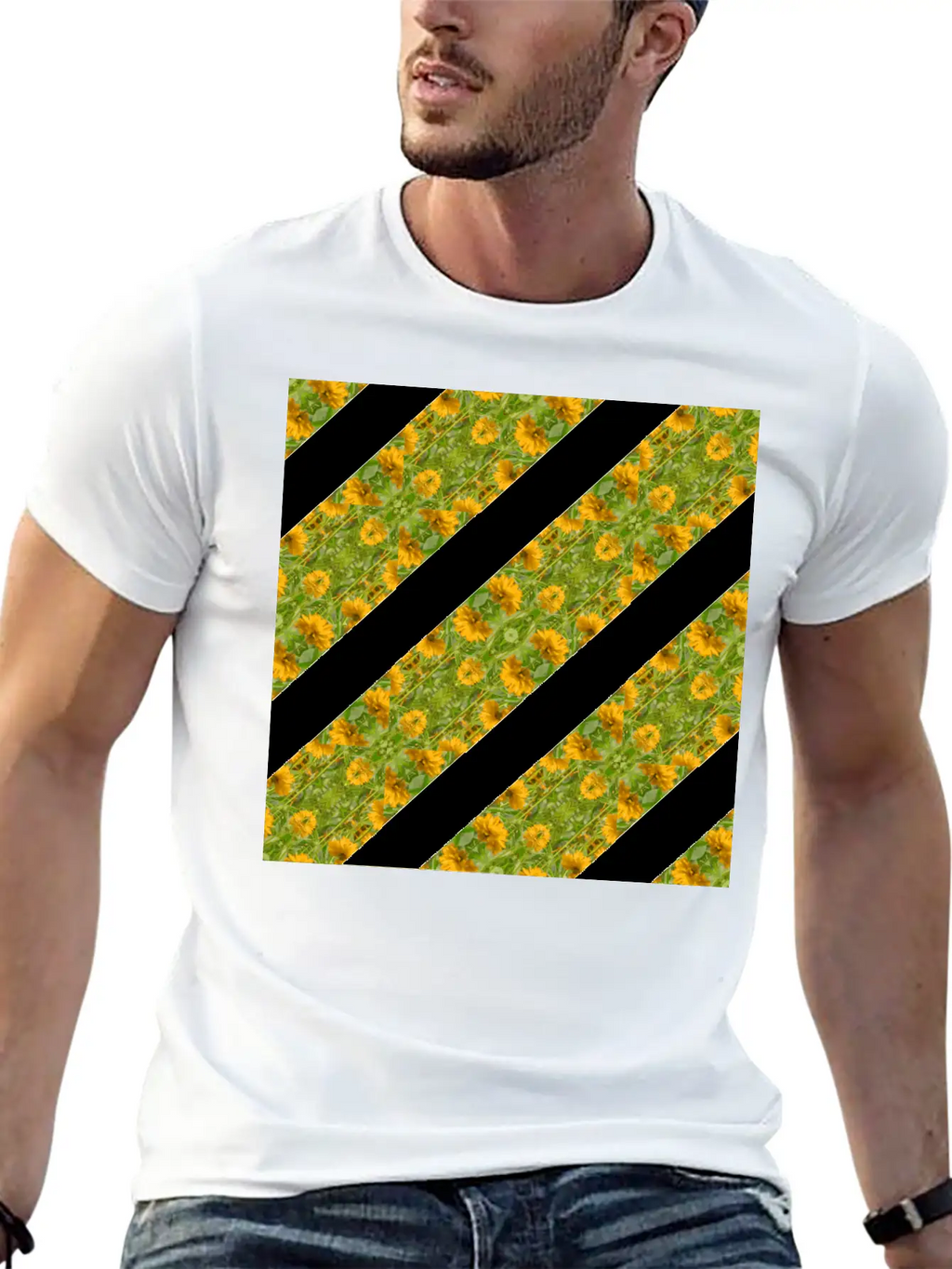 Indian Floral Stipes Timeless Short Sleeve Tee – Comfy And Minimalist Design