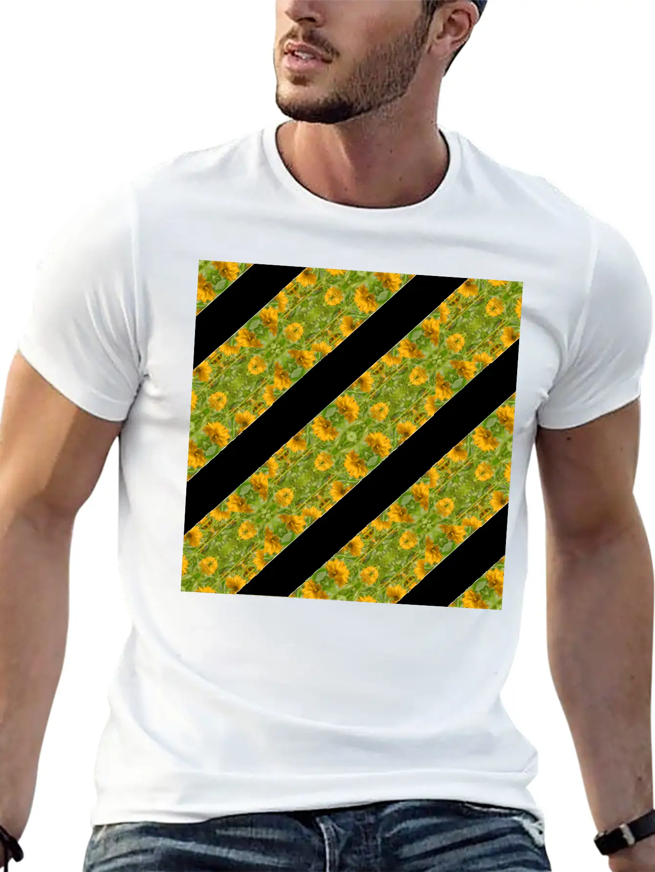 Indian Floral Stipes Timeless Short Sleeve Tee – Comfy And Minimalist Design
