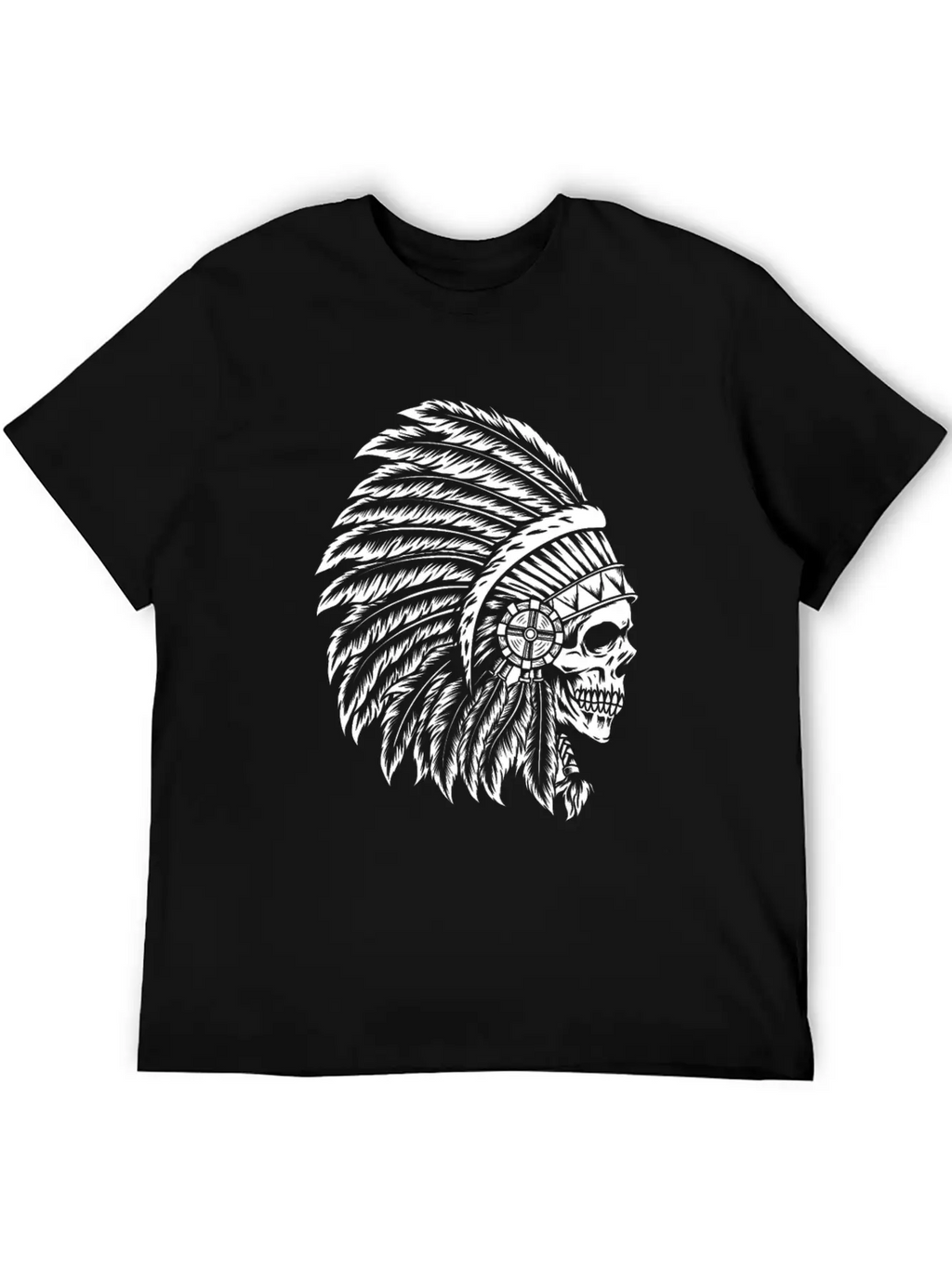 Indigenous Native American Skull Head Classic Cotton Tee – Unisex Comfort For Any Season