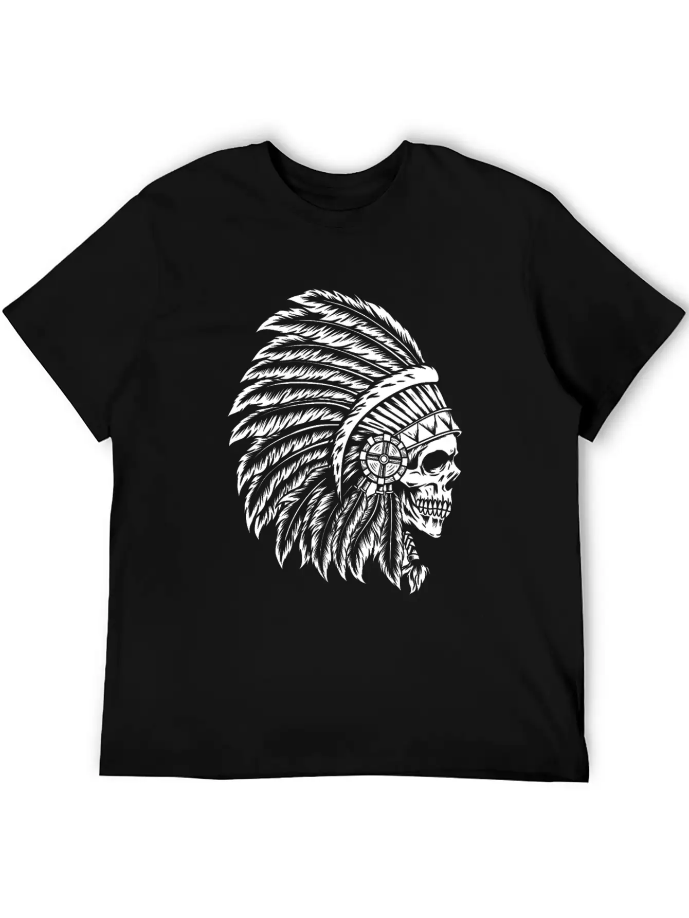 Indigenous Native American Skull Head Classic Cotton Tee – Unisex Comfort For Any Season