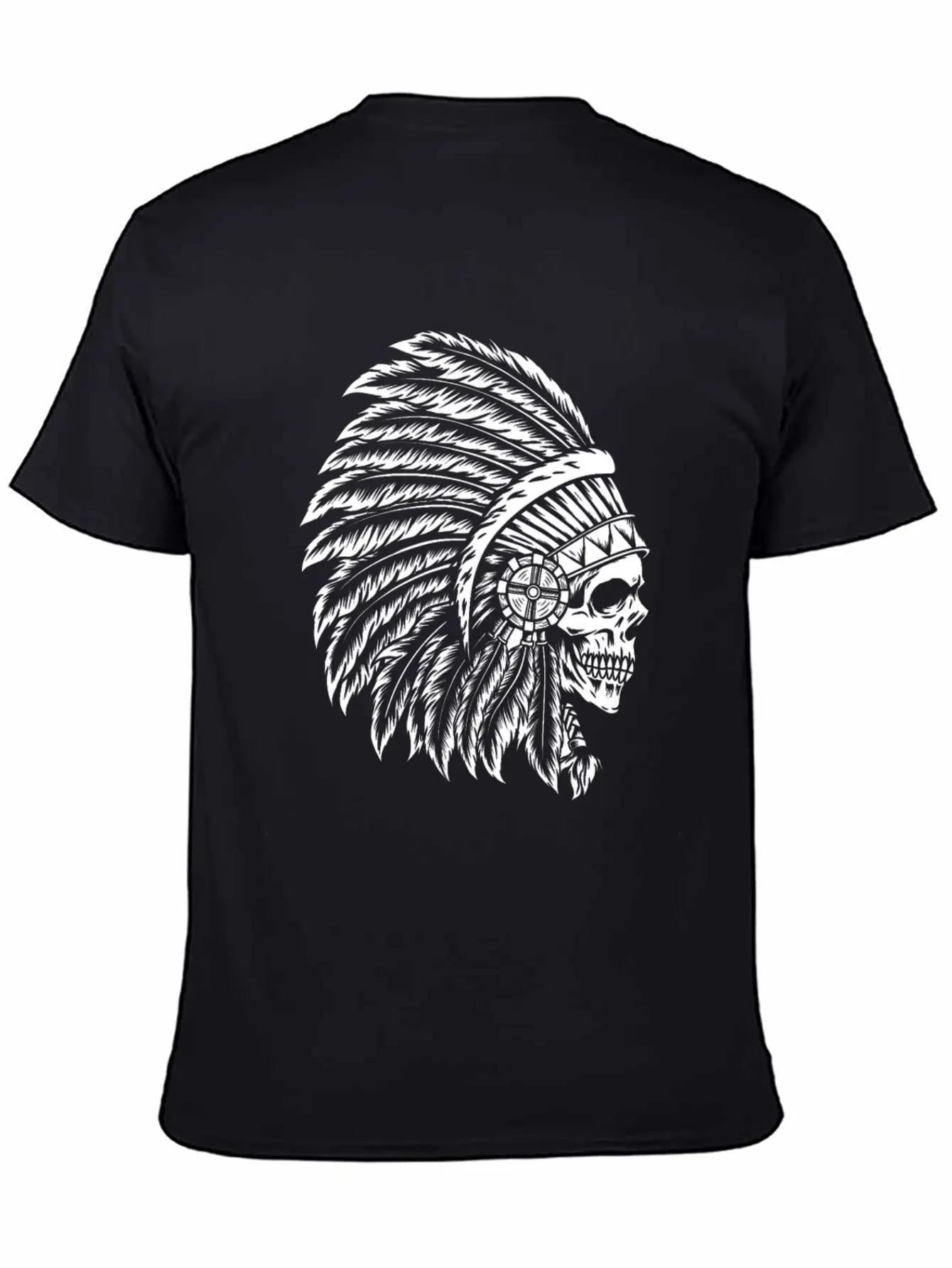 Indigenous Native American Skull Head Classic Cotton Tee – Unisex Comfort For Any Season