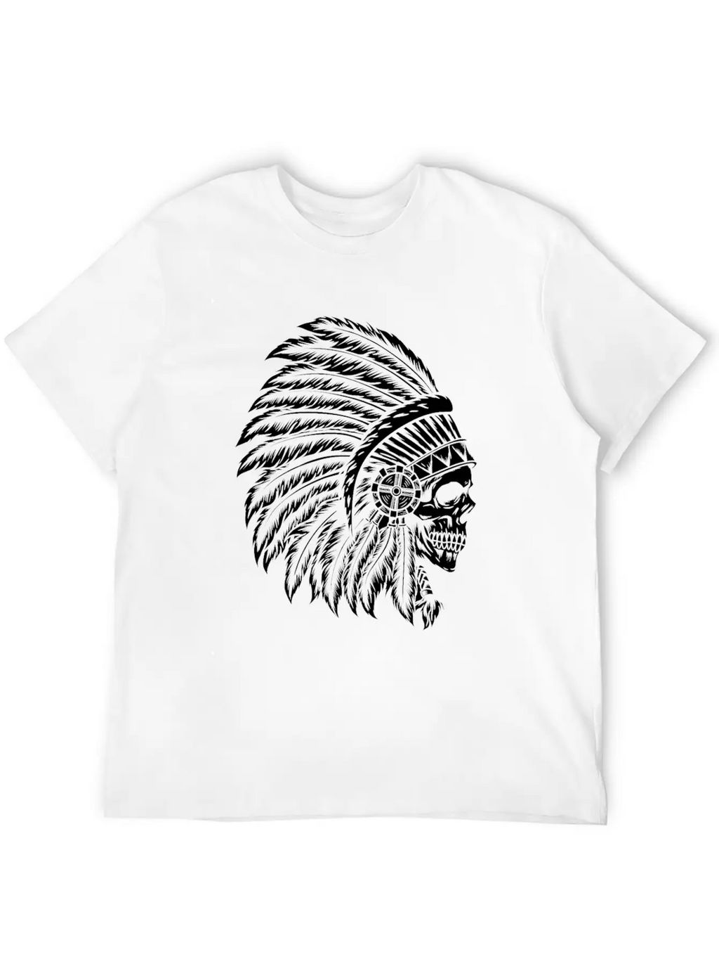 Indigenous Native American Skull Head Classic Cotton Tee – Unisex Comfort For Any Season