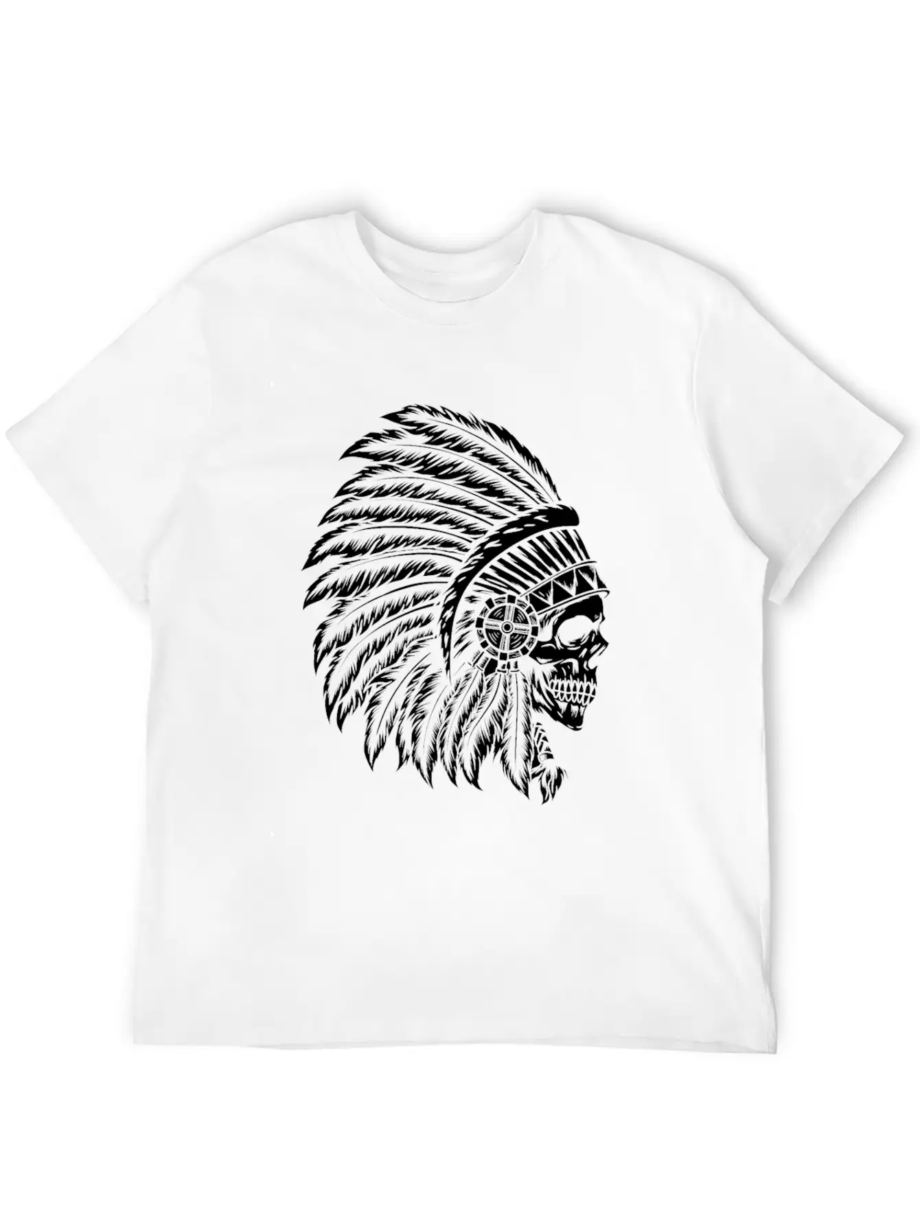 Indigenous Native American Skull Head Classic Cotton Tee – Unisex Comfort For Any Season
